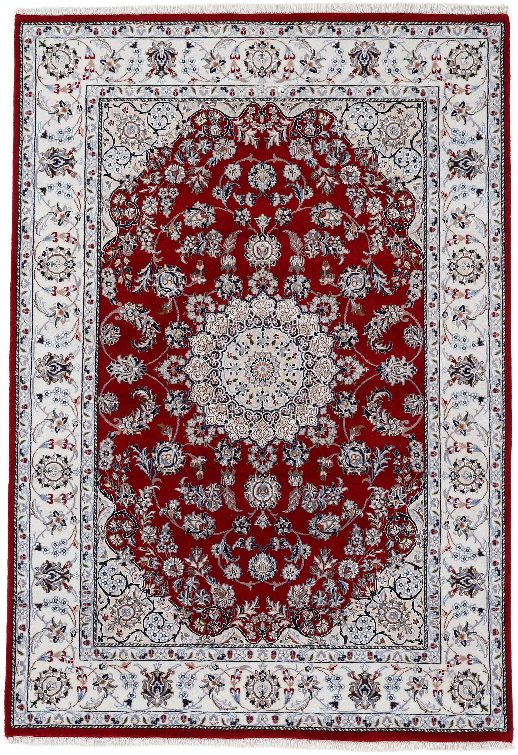 Woven Arts Orientteppich "Nain, auch als Läufer" rechteckig 15 mm Höhe handgeknüpft, mit Fransen, reine Wolle, Wohnzimmer
