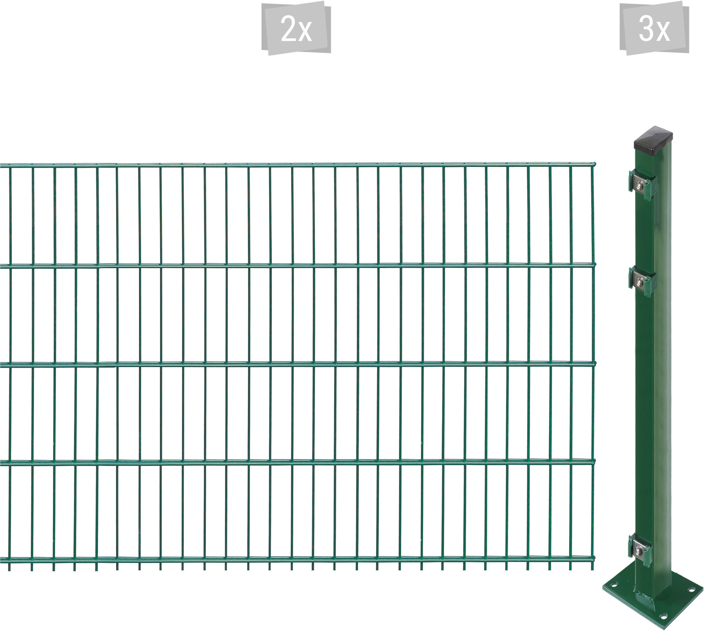 Arvotec Doppelstabmattenzaun "EASY 83 zum Aufschrauben", Zaunhöhe 83 cm, Zaunlänge 2 - 60 m