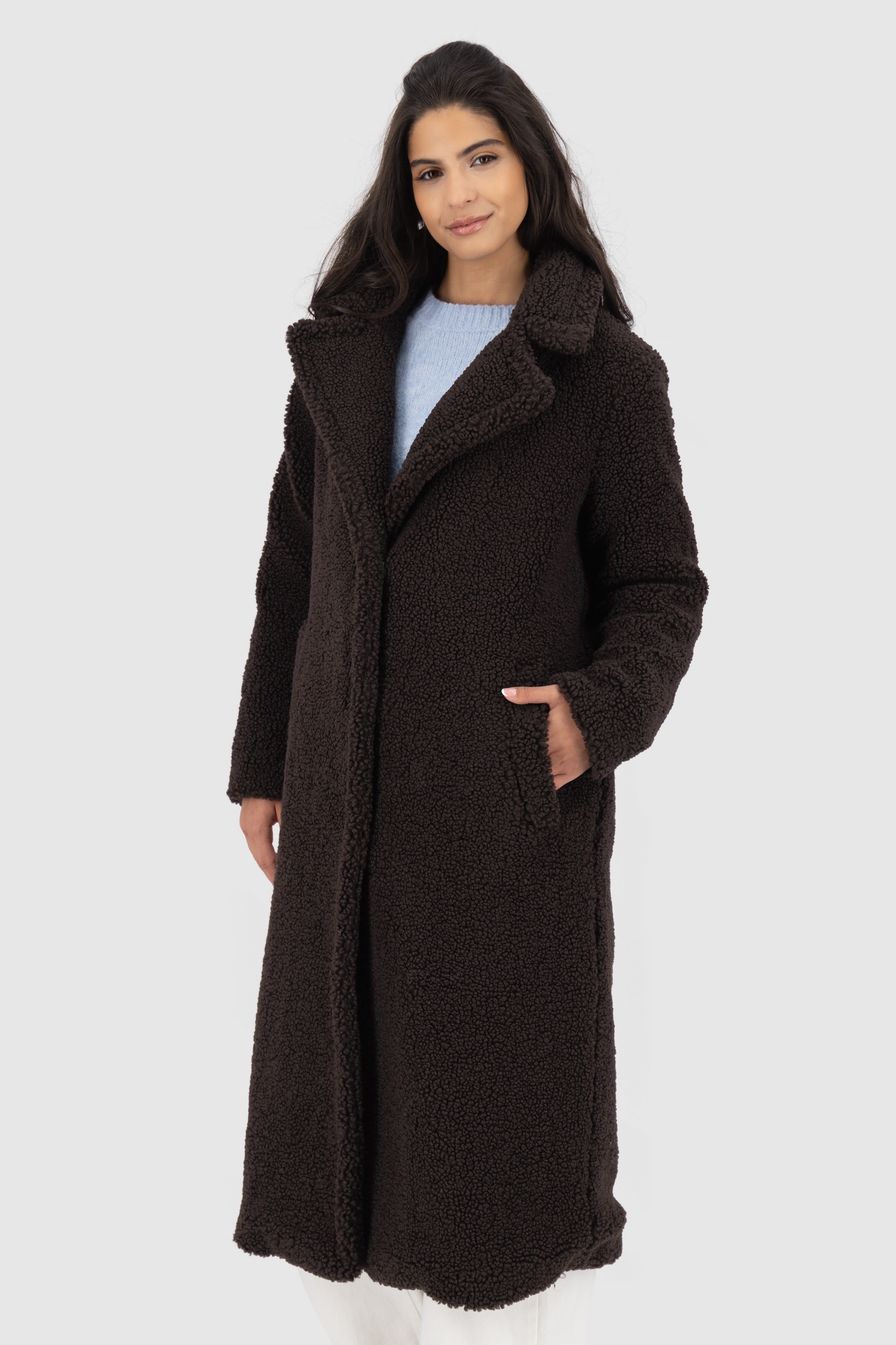 Thumbnail - Alife & Kickin Winterjacke "Damen HariAK A", Kuscheliger langer Teddy Wintermantel in lässiger Schnittform