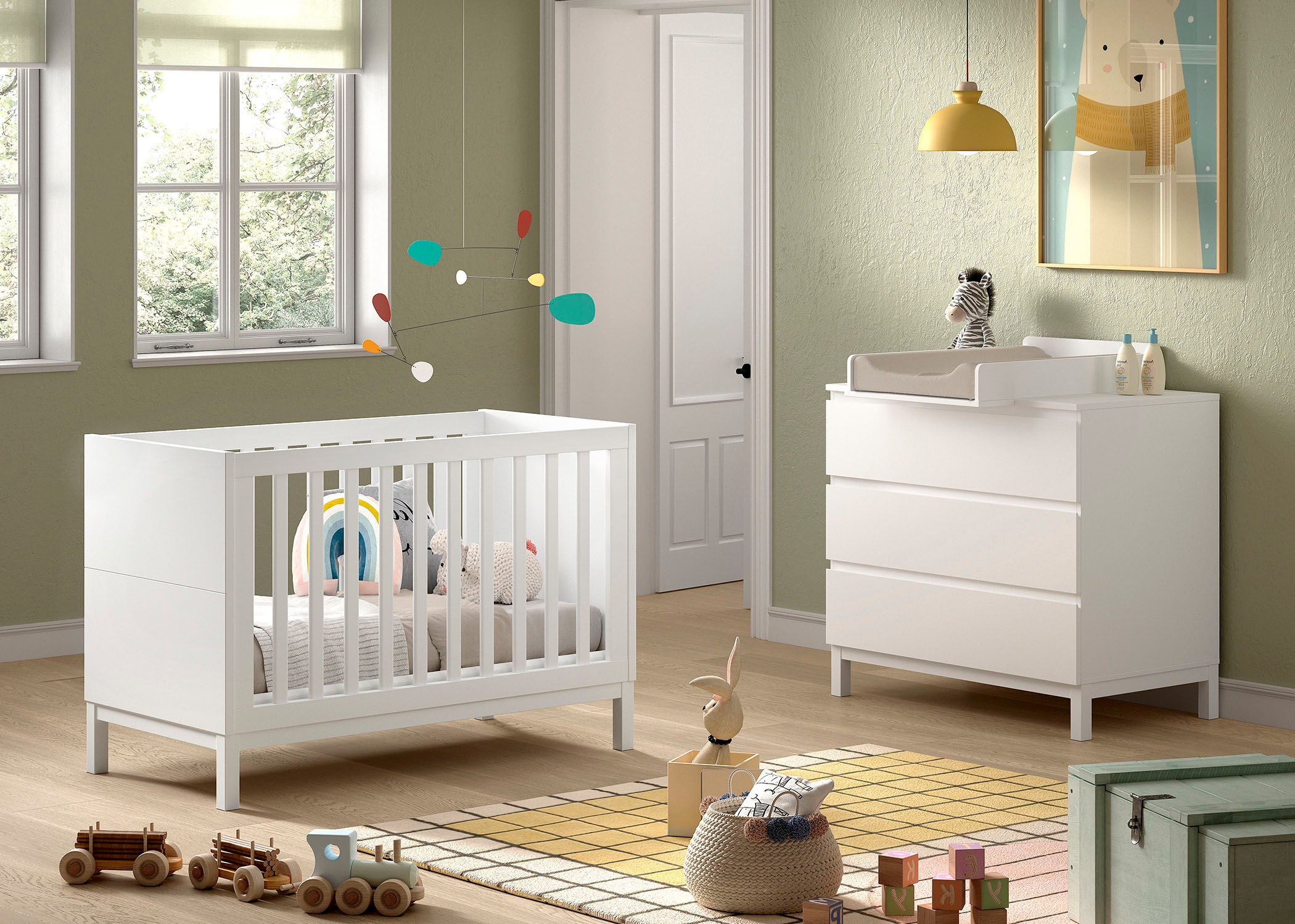 Vipack Babymöbel-Set "Set best. aus Babybett 60/120, Kommode 3 Schubladen u günstig online kaufen