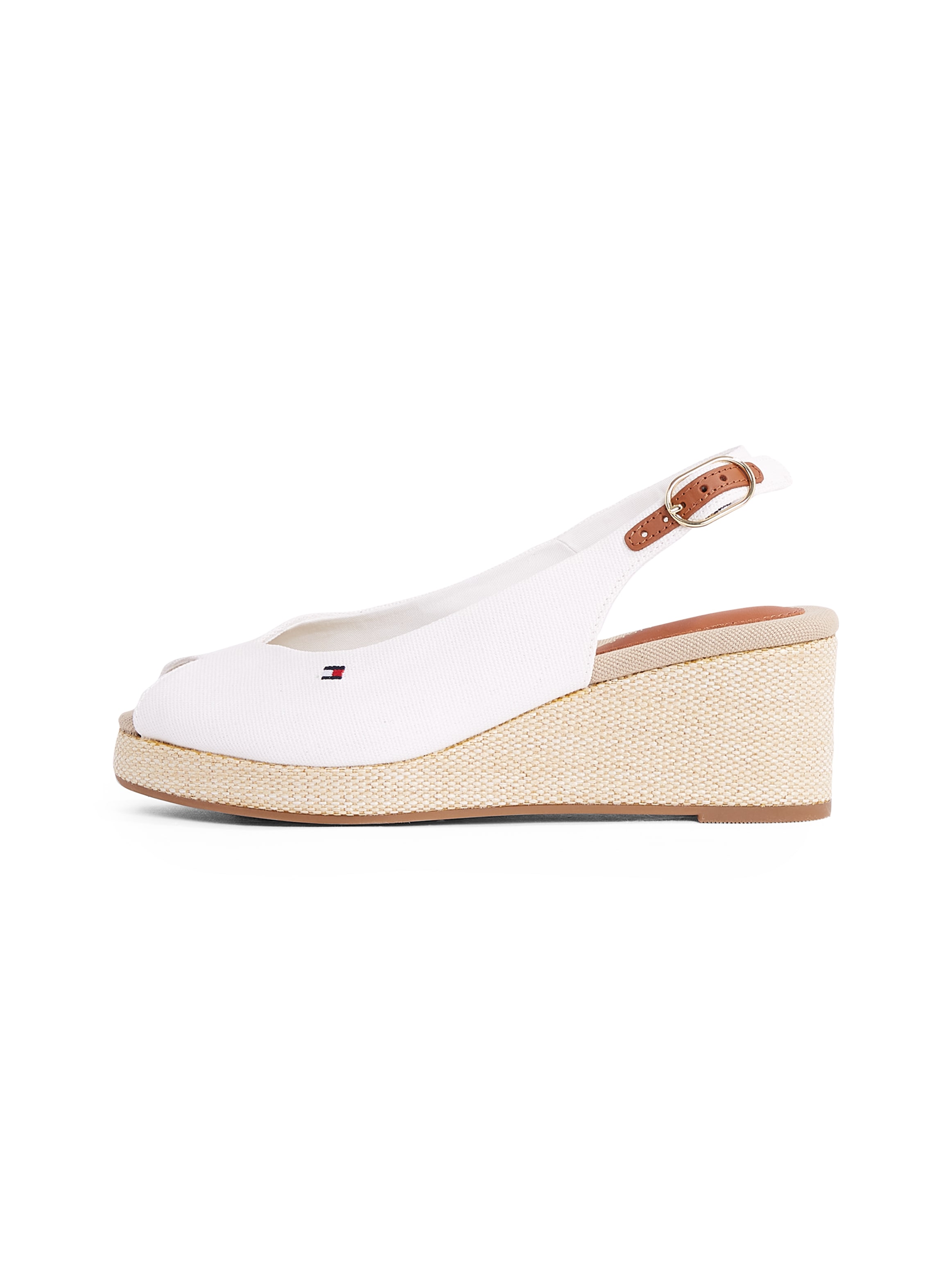 Tommy Hilfiger Keilsandalette »FLAG MID WEDGE ESPAD SLINGBACK«, Plateau, Sommerschuh, Riemchensandale mit verstellbarer Schnalle