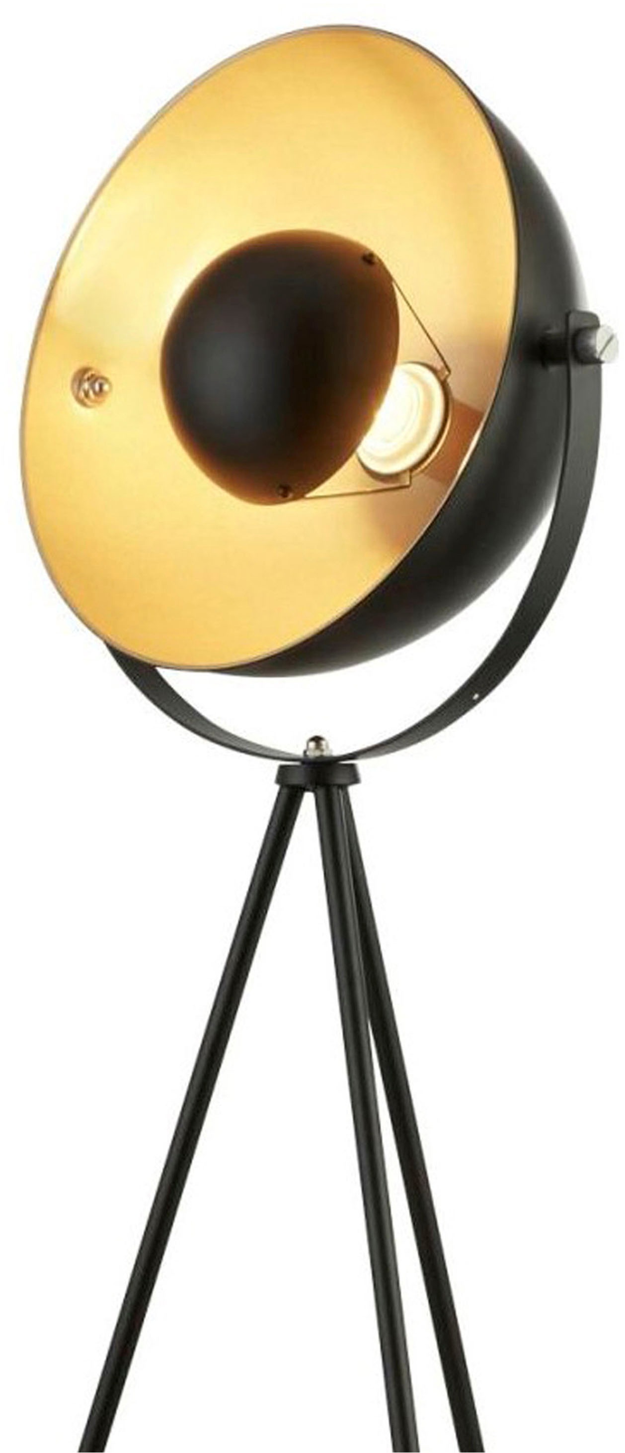 Searchlight Baustrahler »Blink Tripod Floor Lamp - Schwarz mattes Metall & Gold« E27 1 Stk.