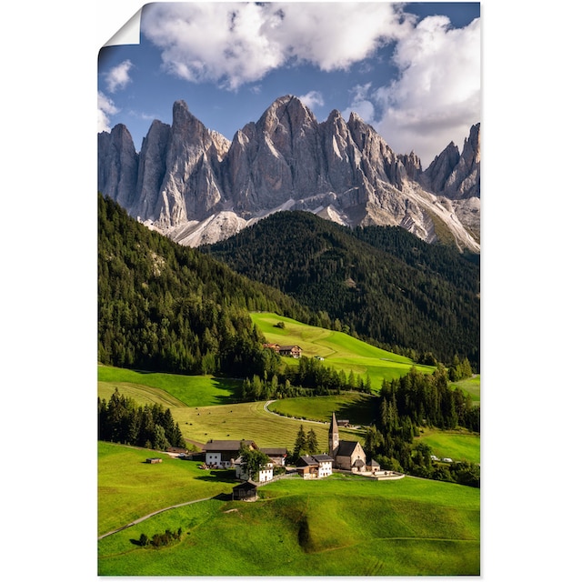 Artland Wandbild »Sommer in Südtirol in den Dolomiten«, Berge &  Alpenbilder, (1 St.), als Alubild, Leinwandbild, Wandaufkleber oder Poster  in versch. Größen kaufen | BAUR