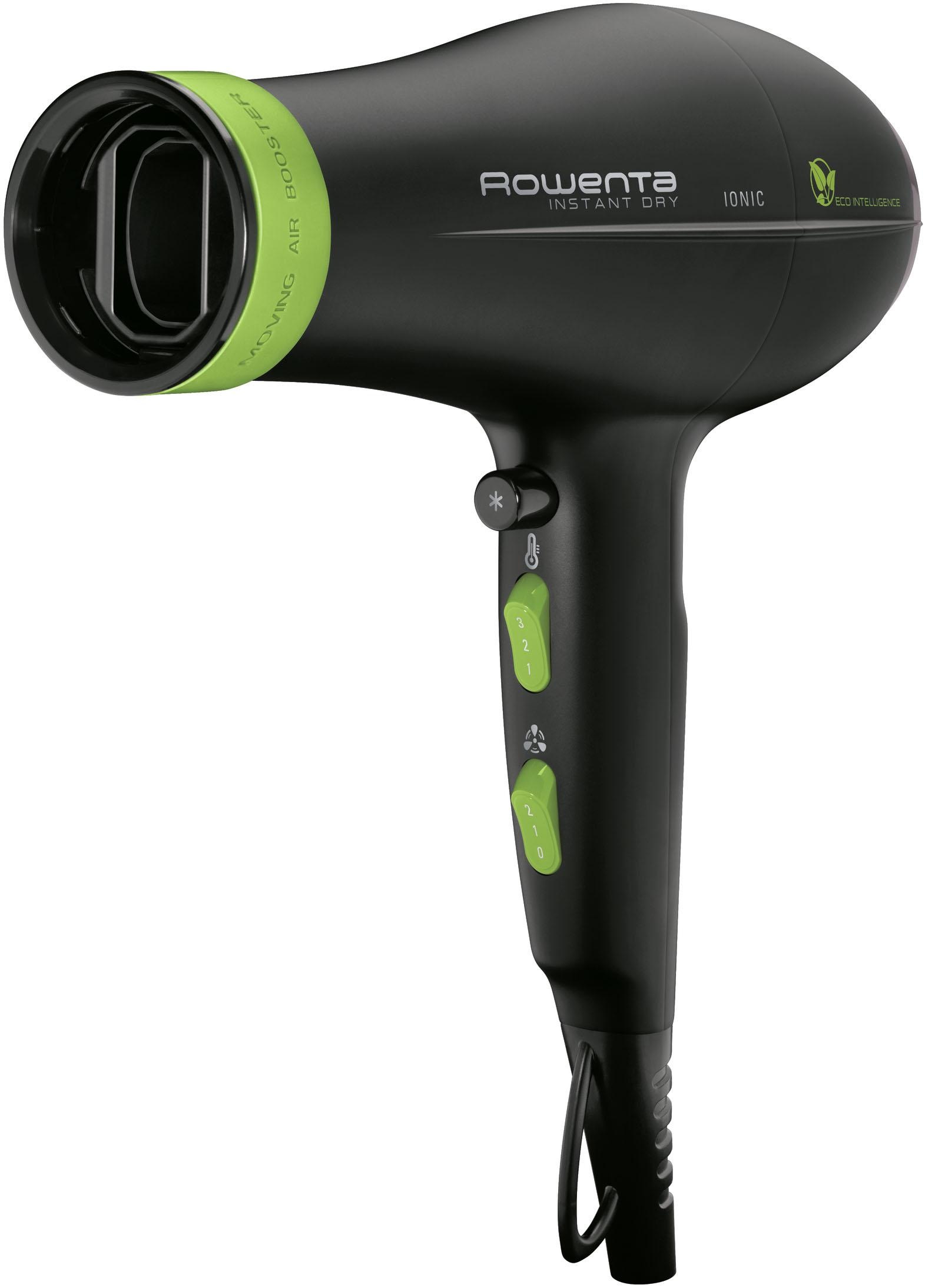 Rowenta Haartrockner »Eco Intelligence Instant Dry, Luftstrom-Booster, langes Kabel 1,8 m,«, 1500 W, 2 Aufsätze, 1500 W, 3 Temperaturen, 2 Geschwindigkeiten, Kaltstufe, Föhn, CV6030