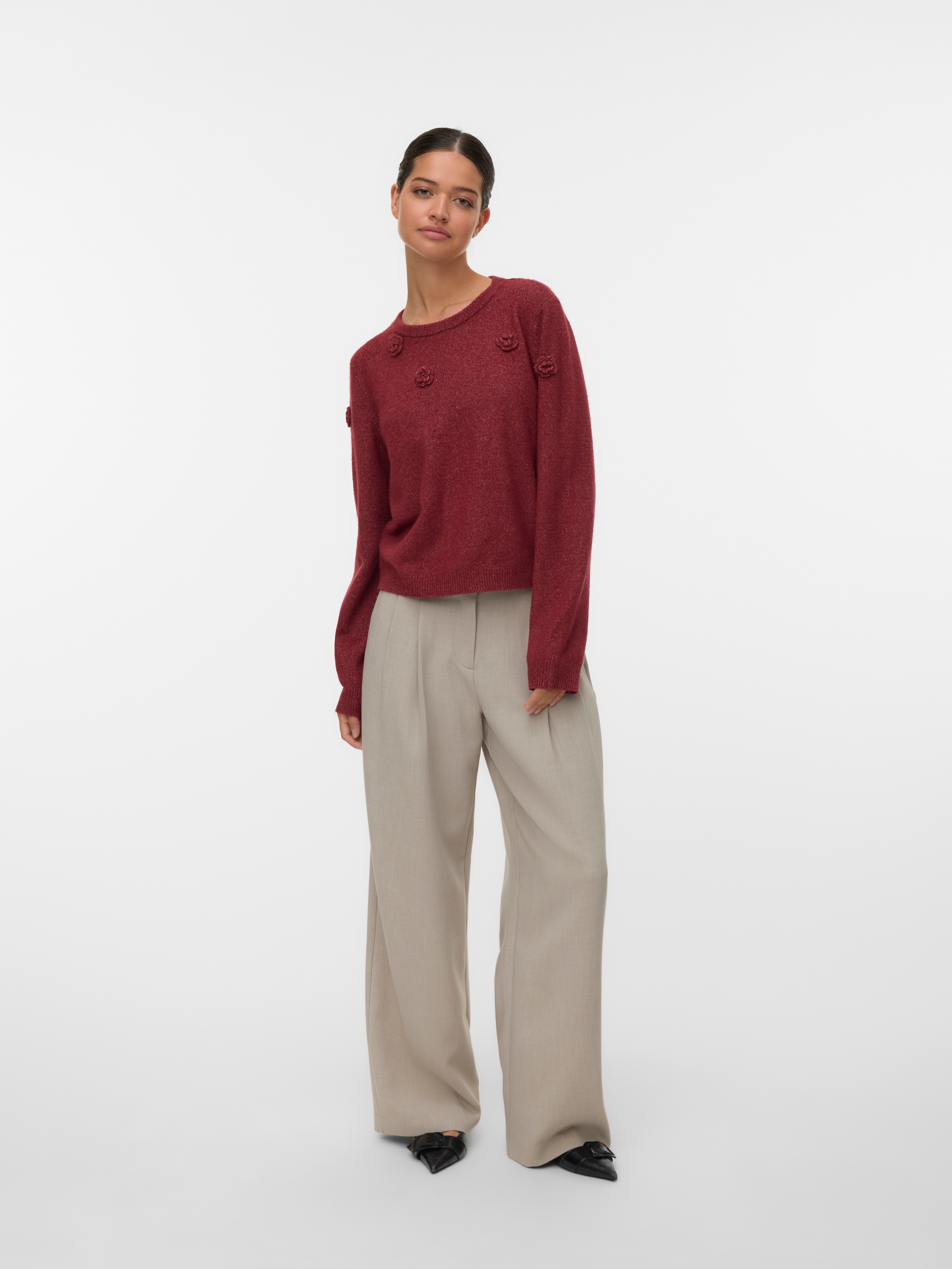 Vero Moda Rundhalspullover »VMROSE LS O-NECK PULLOVER BOO«