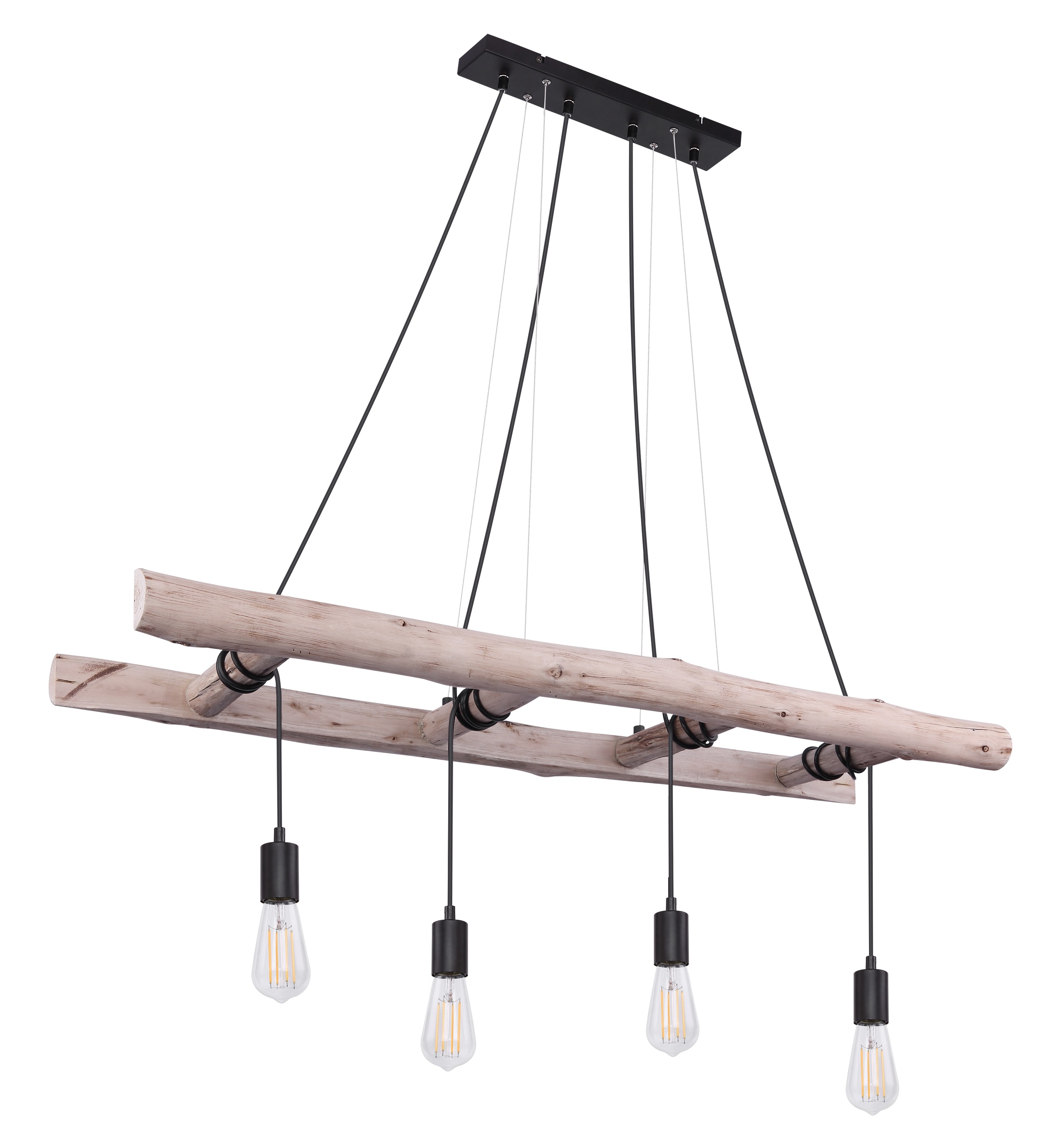 GLOBO LIGHTING Hängeleuchte »IRMGARD« E27 1 Stk. Hängeleuchte Holz/Schwarz, höhenkürzbar, E27