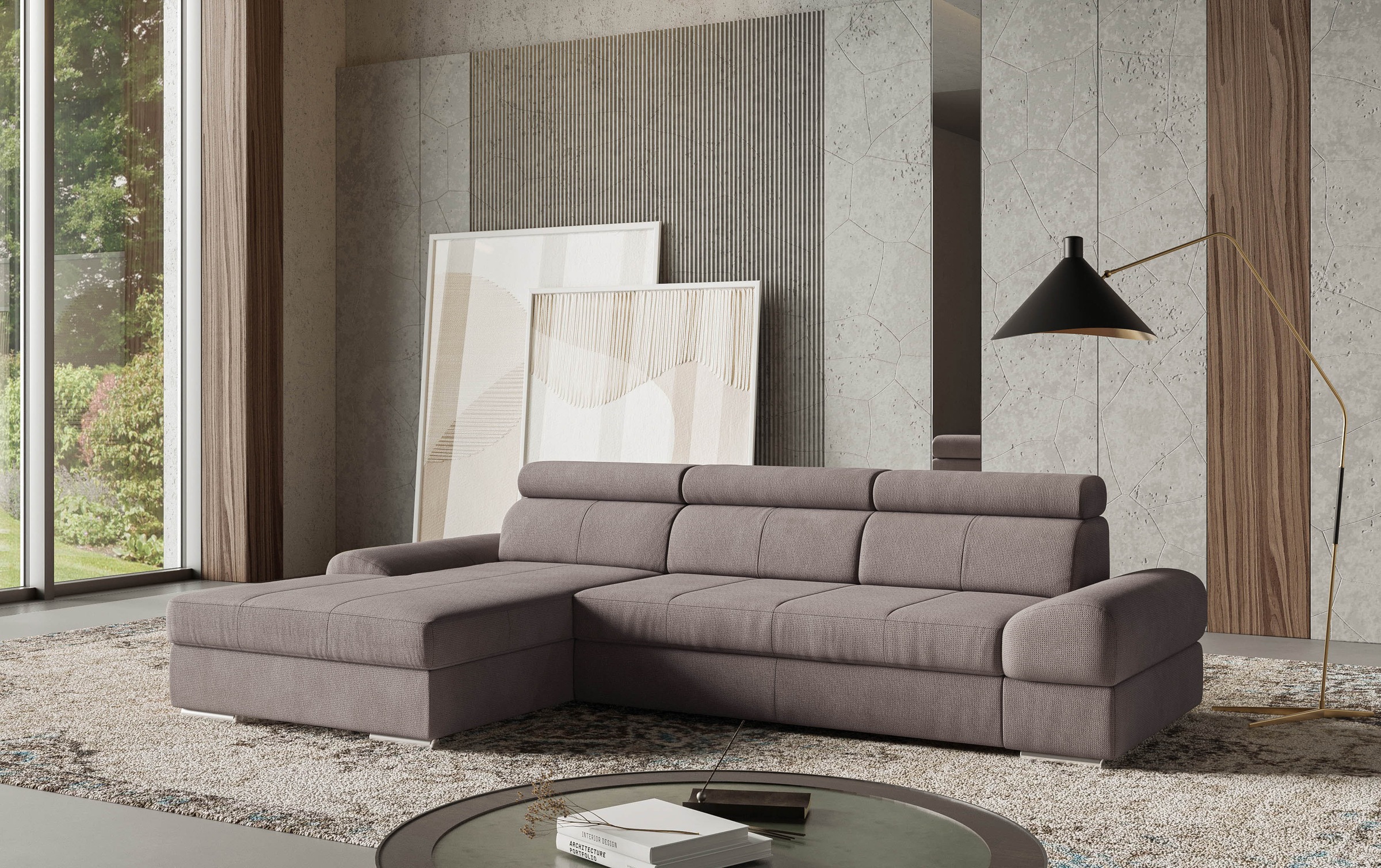 sit&more Ecksofa "Broadway L-Form" inklusive Kopfteilverstellung, wahlweise mit Schlaffunktion