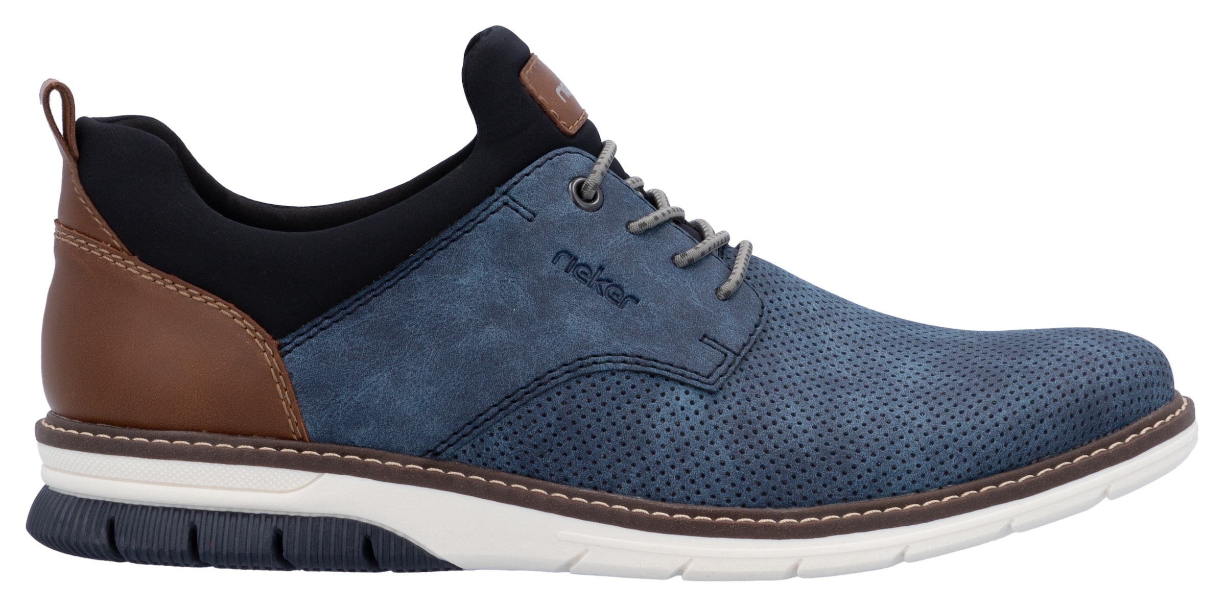Rieker Slip-On Sneaker, Schlupfschuh, Halbschuh, Freizeitschuh mit Prägung