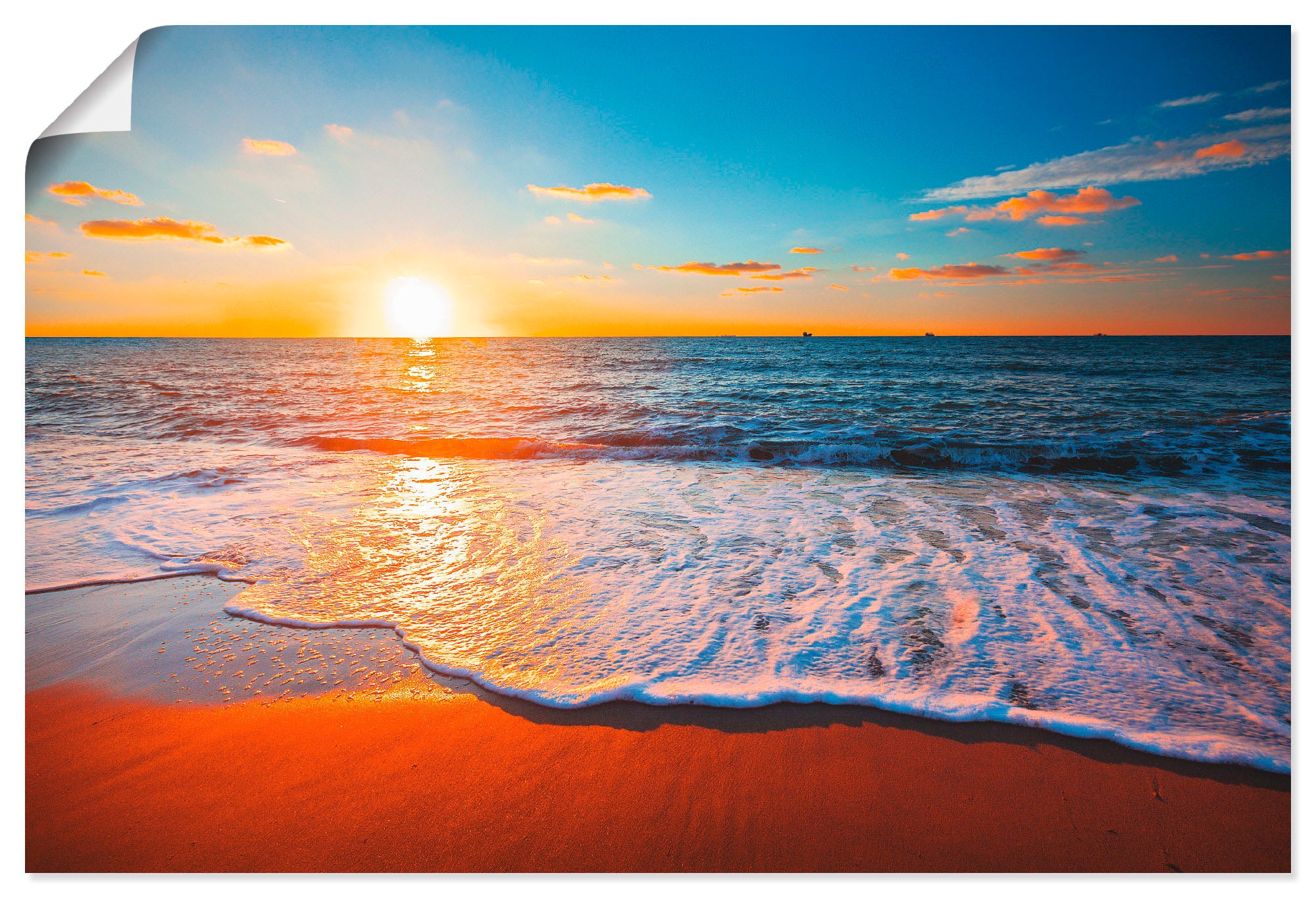 Artland Wandbild »Sonnenuntergang und das Meer«, Strand, (1 St.), als Alubild, Outdoorbild, Leinwandbild, Poster in verschied. Größen