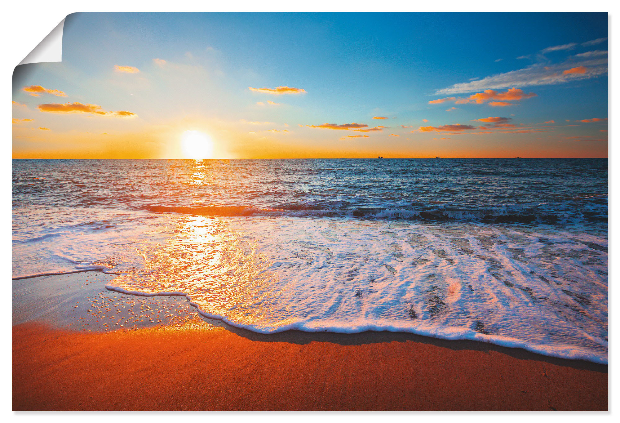 Artland Wandbild "Sonnenuntergang und das Meer" Strand 1 Stk. tlg. als Leinwandbild, Poster in verschied. Größen
