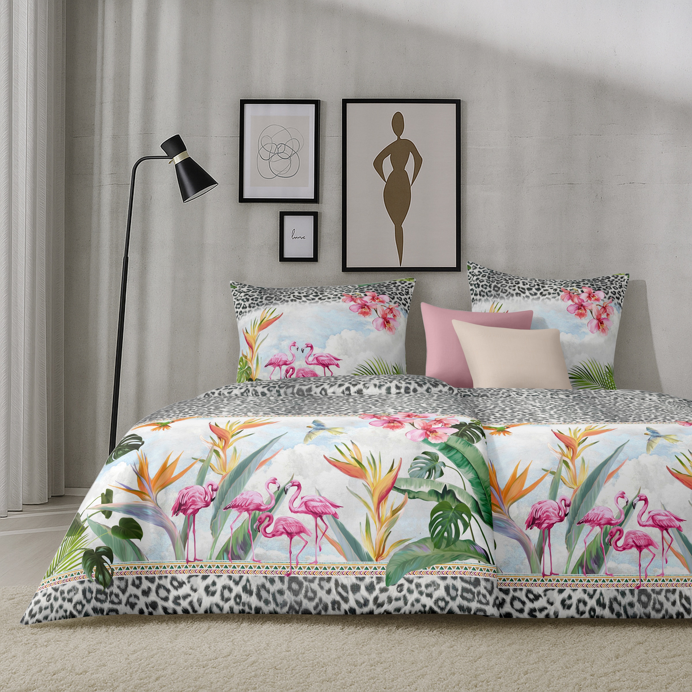 APELT Bettwäsche »Paradise« 2 tlg. Bettwäsche-Set mit Reißverschluss, Baumwoll-Satin, Digitaldruck