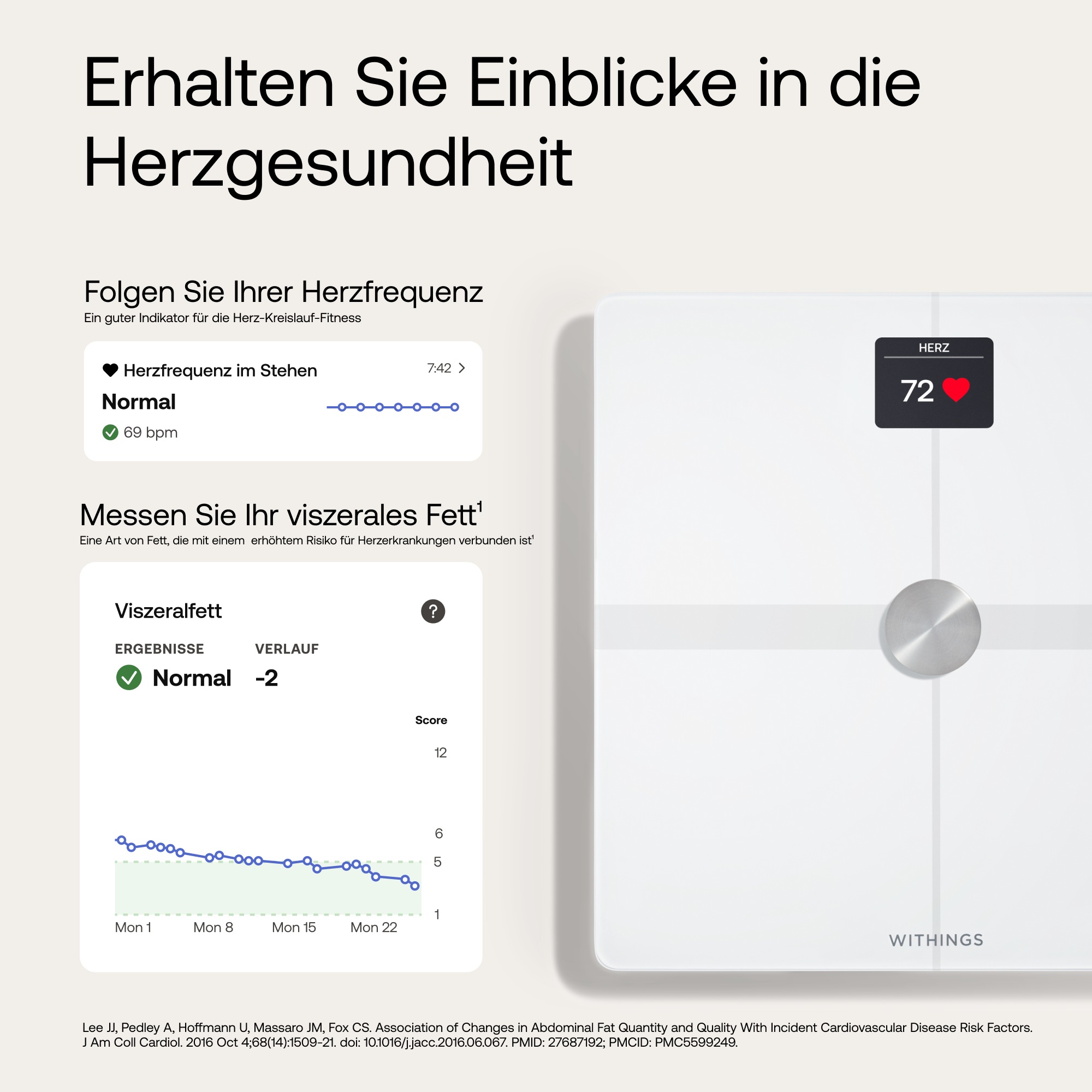 Withings Personenwaage »Body Smart, einschließlich Körperfett-/Muskelmasse«, automatische Erkennung und Verfolgung von bis zu 8 Benutzern
