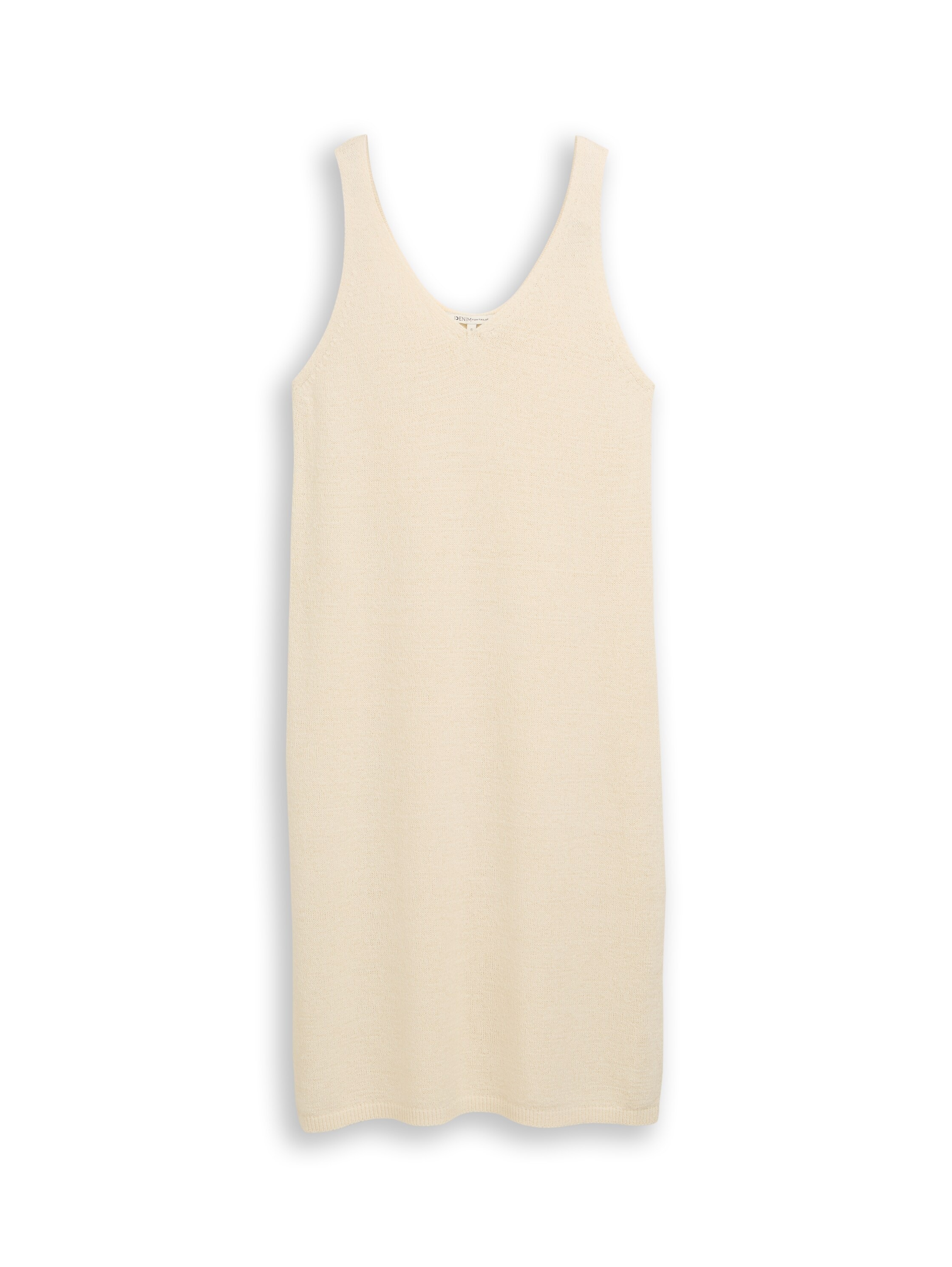 TOM TAILOR Denim Strickkleid Ohne Taschen Ärmelloses Sommerkleid in 3/4-Länge
