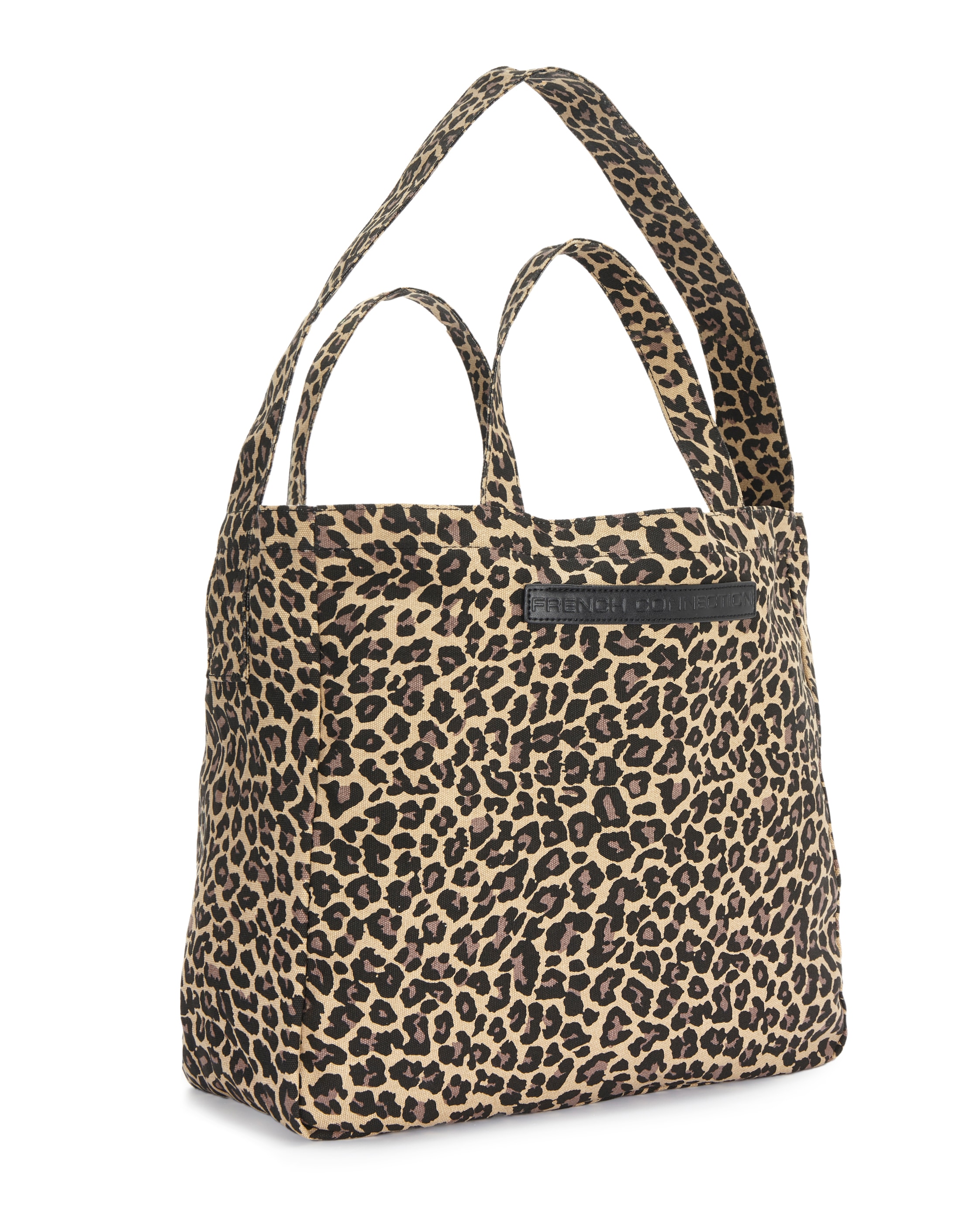 French Connection Shopper "Sommertasche, Badetasche, Schultertasche, Einkaufstasche, Tragetasche" Strandtasche, Handtasche im Animal-Look mit zwei Henkellängen VEGAN