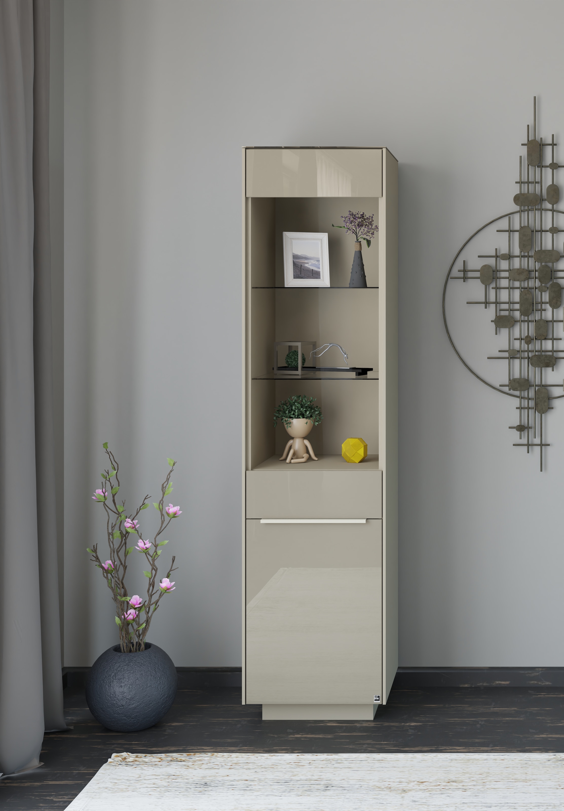 set one by Musterring Standvitrine "Reno" 1 Stk. tlg. Mit Sockel in diversen Farben, 193 cm Höhe & Farbauswahl