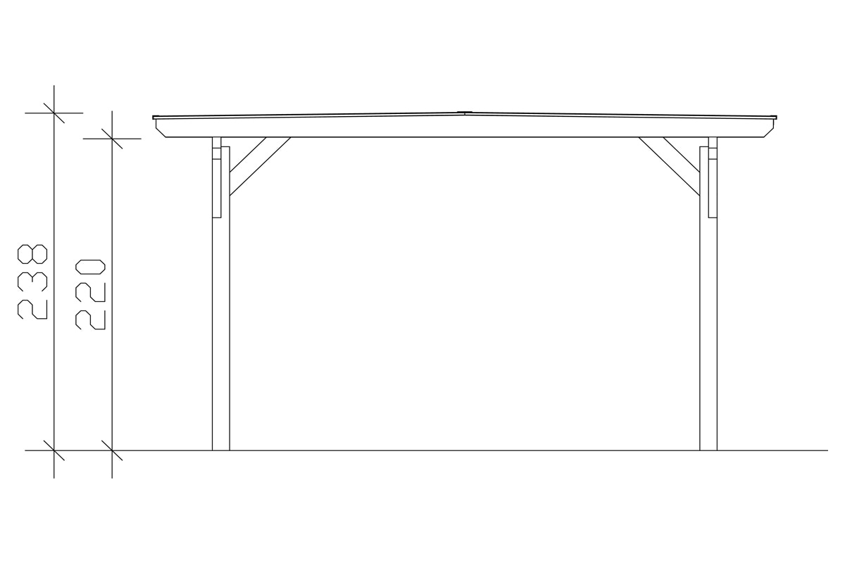 Skanholz Einzelcarport »Odenwald«, Leimholz-Nordisches Fichtenholz, 326 cm, hellbraun