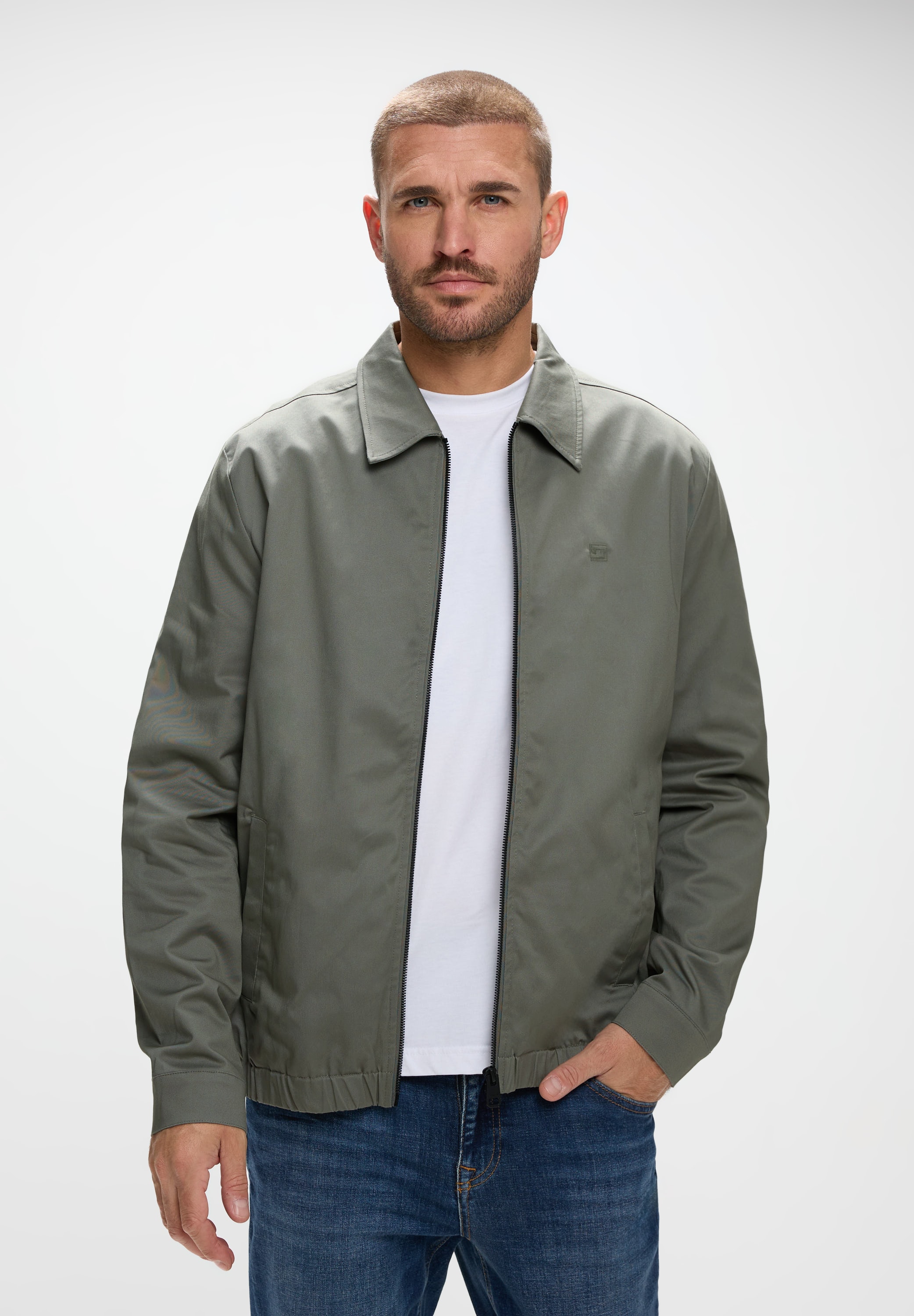 STREET ONE MEN Blouson ohne Kapuze aus Baumwolle mit Stretchanteil günstig online kaufen