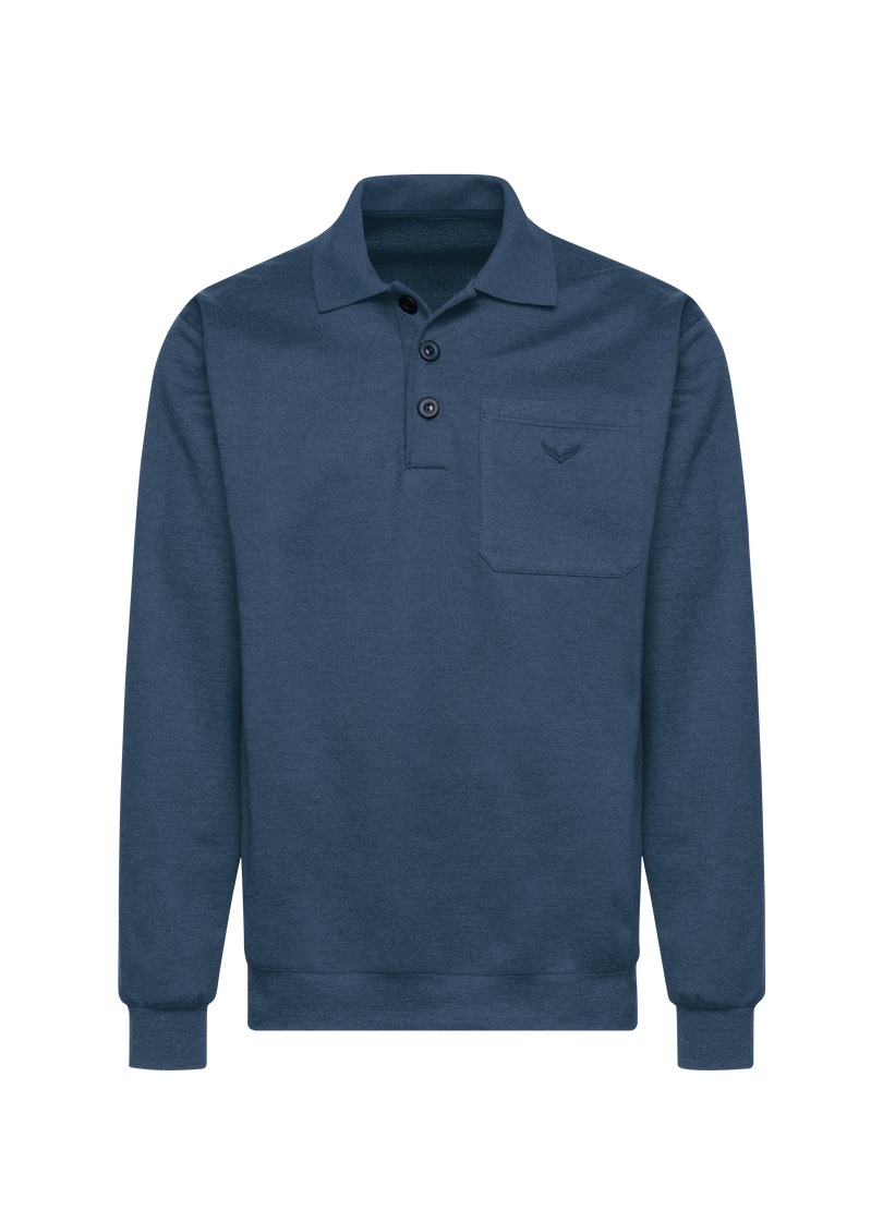Trigema Sweatshirt "TRIGEMA Langarm Polo aus Sweat-Qualität" günstig online kaufen