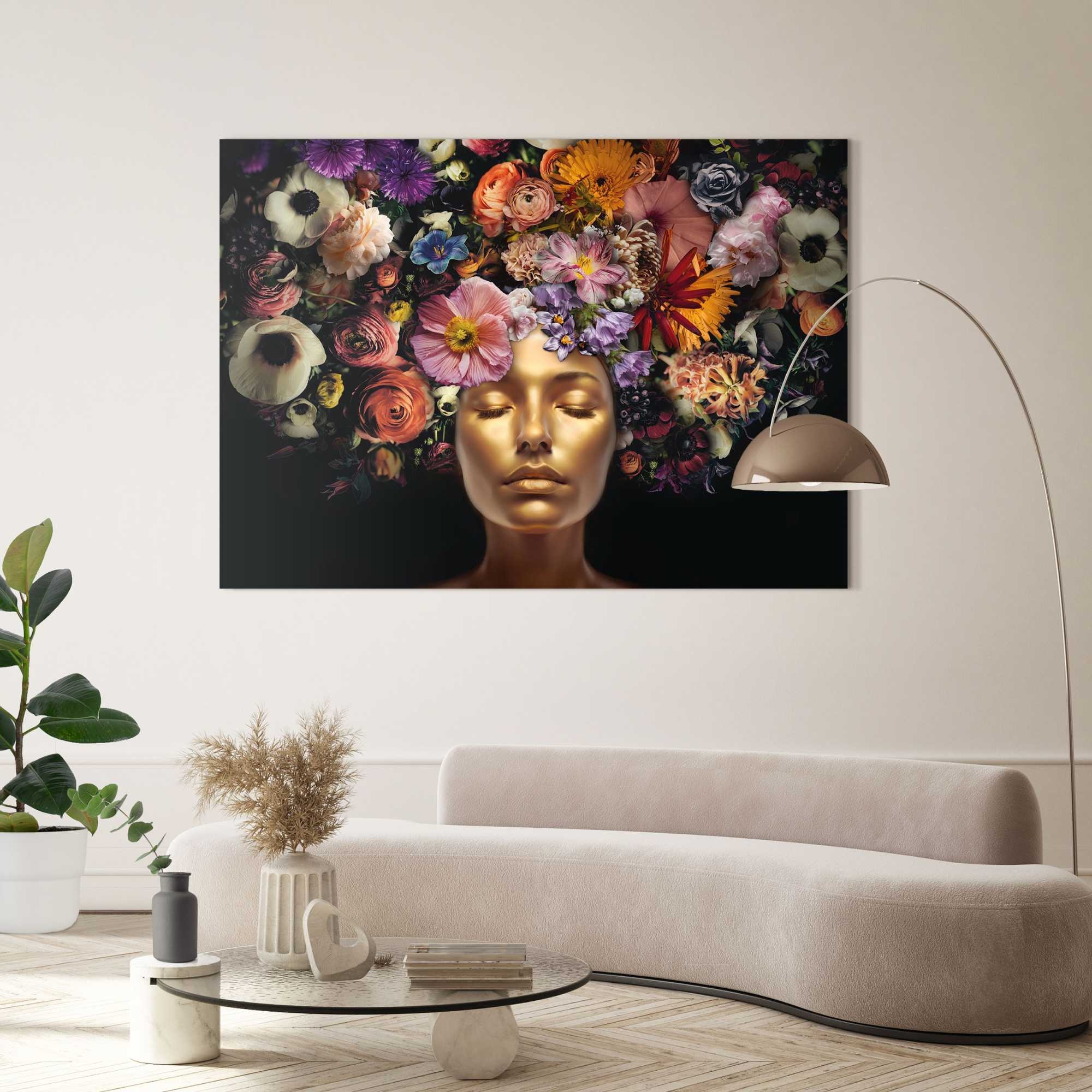 Reinders Deco-Panel "Kopf mit Blumenkopfschmuck" Wohnzimmer - Mehrfarbig - günstig online kaufen