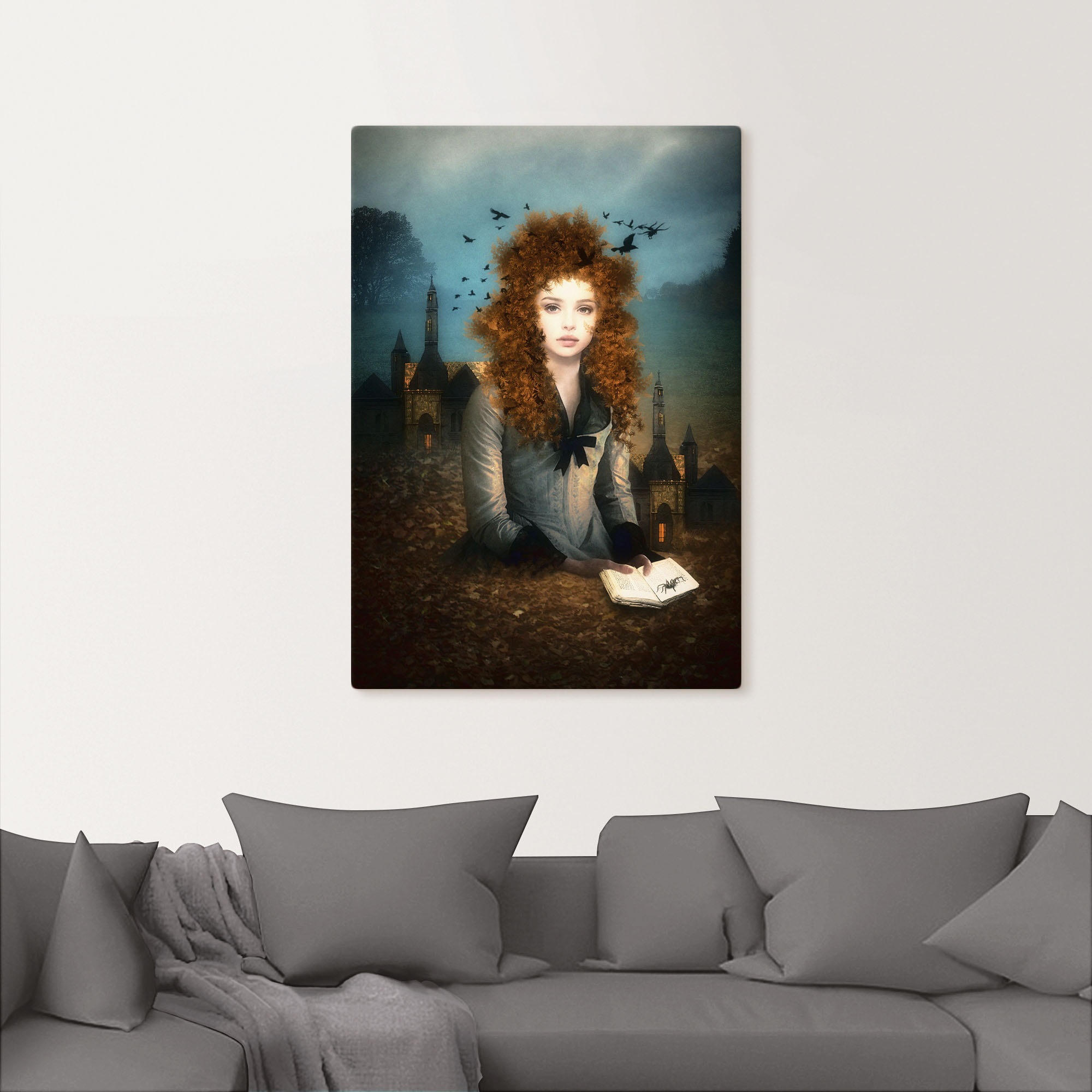 Artland Wandbild »Abendlektüre«, Dark Fantasy, (1 St.), als Alubild, Outdoorbild, Leinwandbild in verschied. Größen