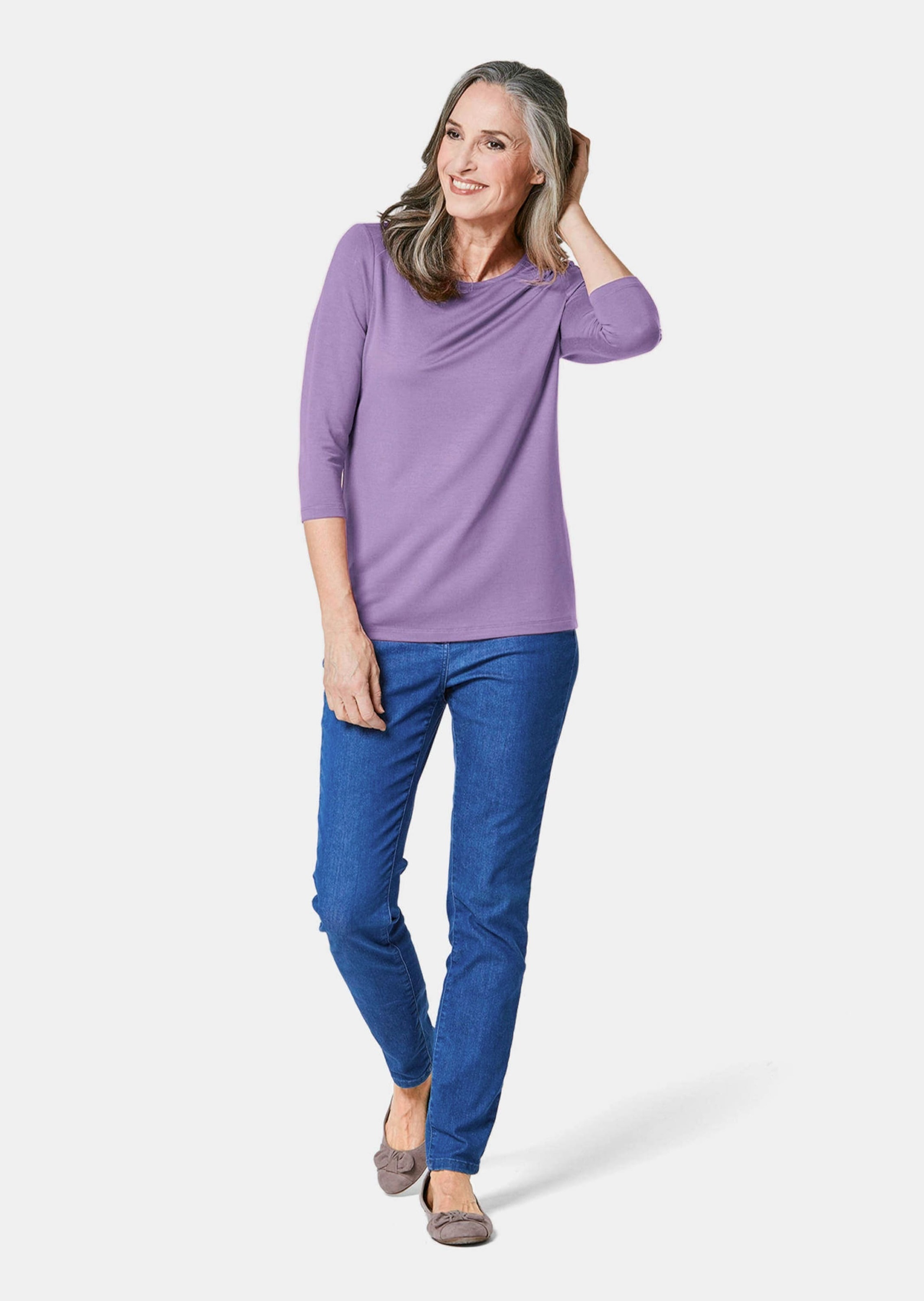 GOLDNER 3/4-Arm-Shirt »Kurzgröße Kombifreundliches Shirt mit ¾ Arm« Ohne