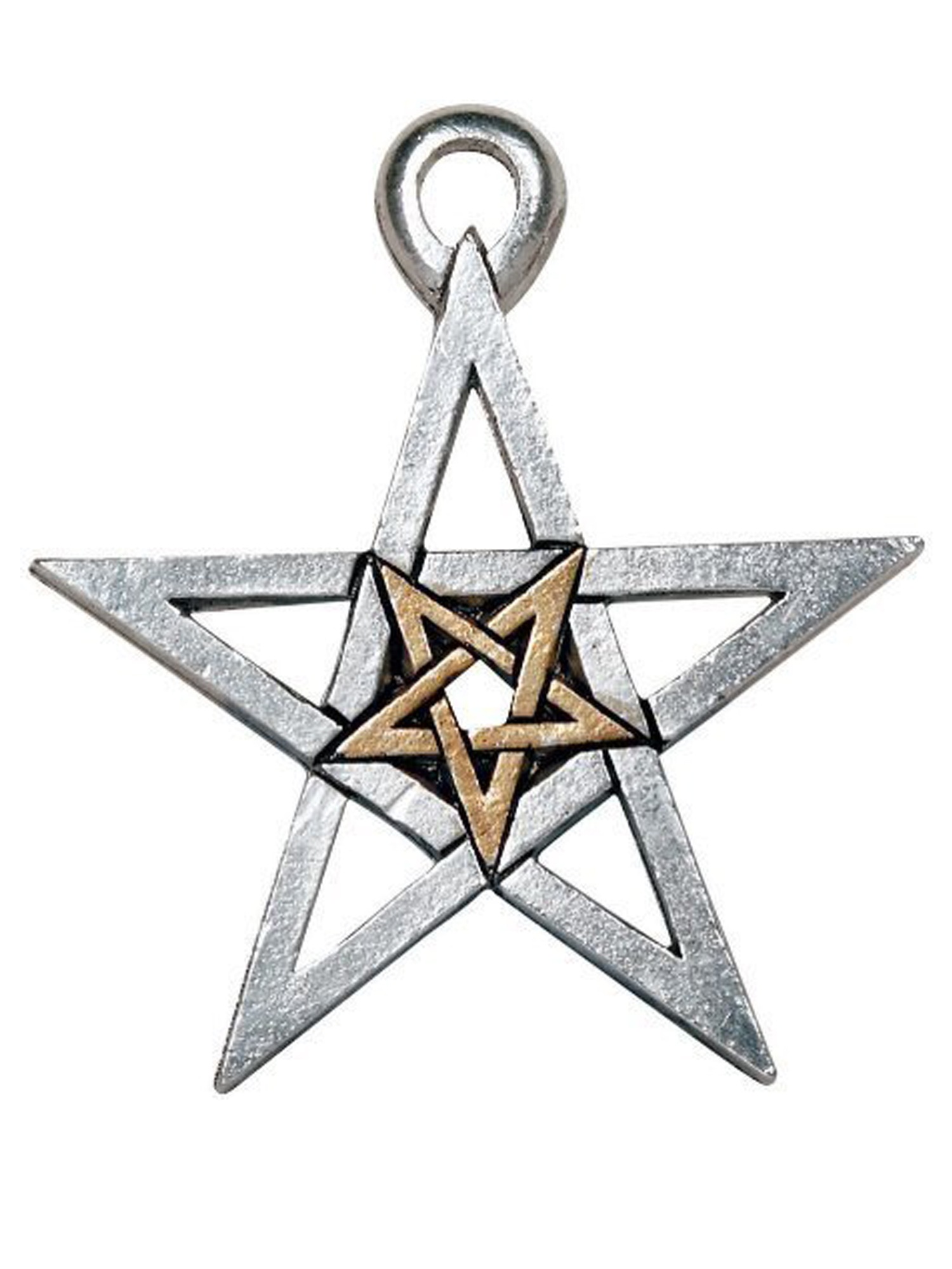 Pentagramm echt massiv 925 Silber Schutz Amulett 40 mm MagieTalisman gothic WGT