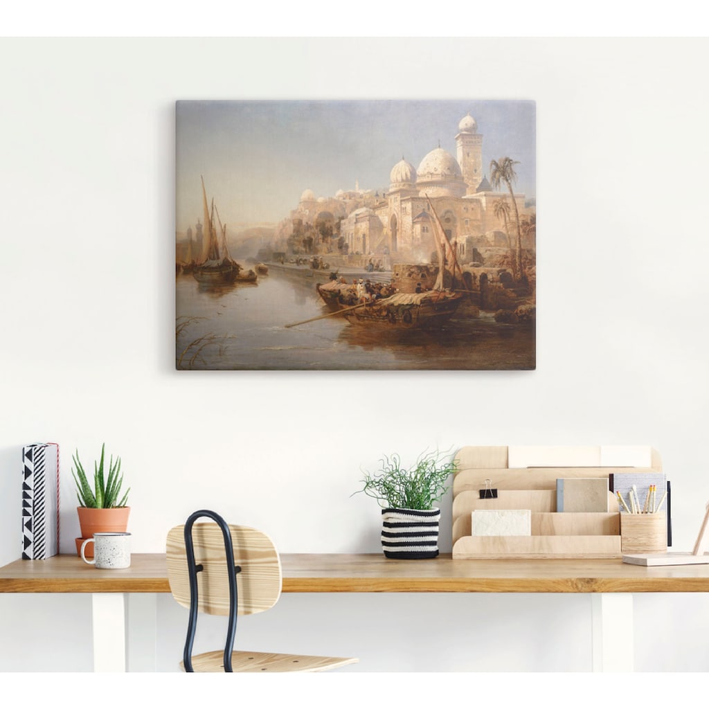 Artland Leinwandbild »Segelboote an einem maurischen Palast.«, Boote & Schiffe, (1 St.)