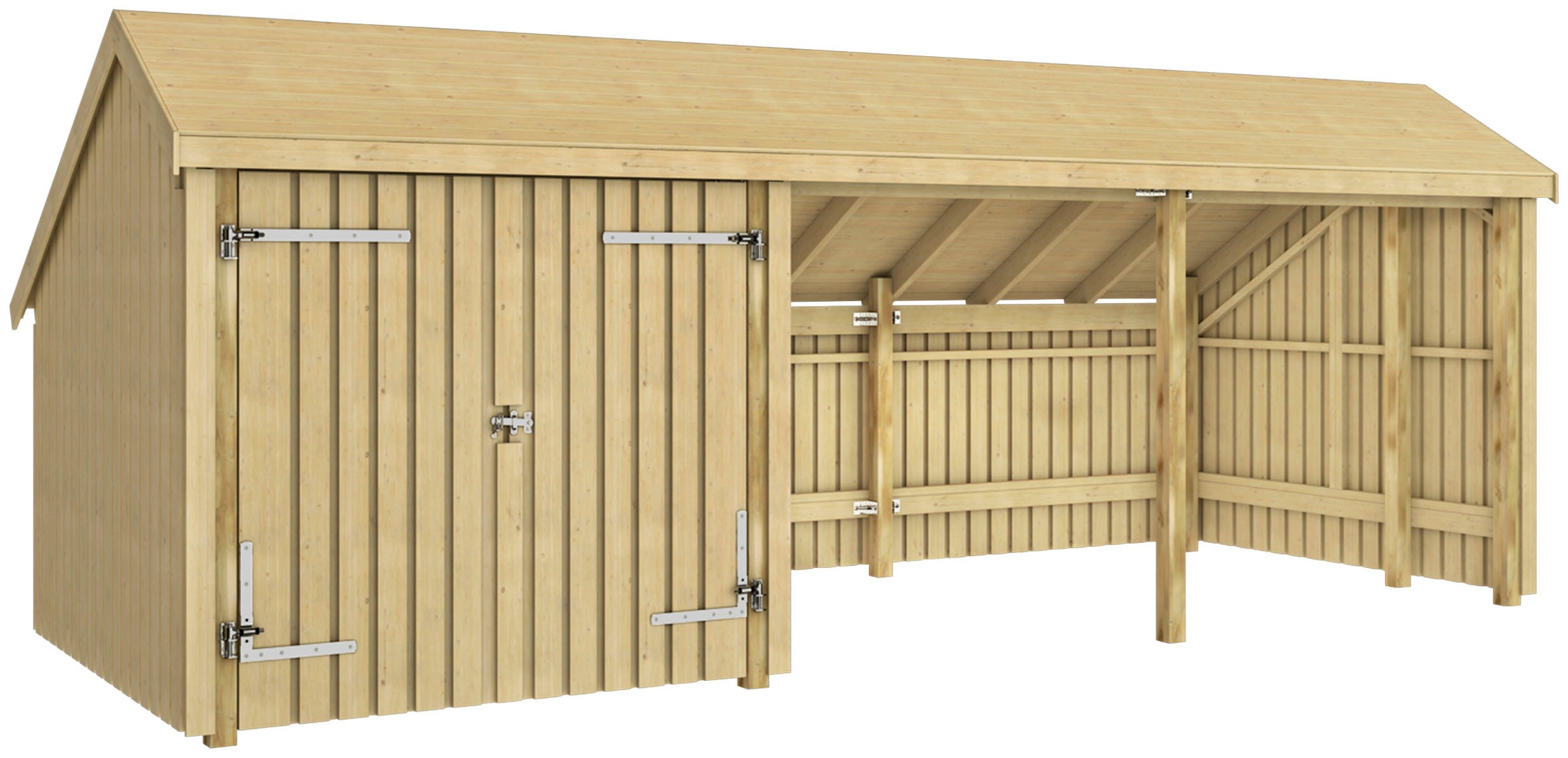 PLUS Gartenhaus "Multi" Gartenhaus 15,5 m² Doppeltür, Dachpappe/Aluleisten/ günstig online kaufen