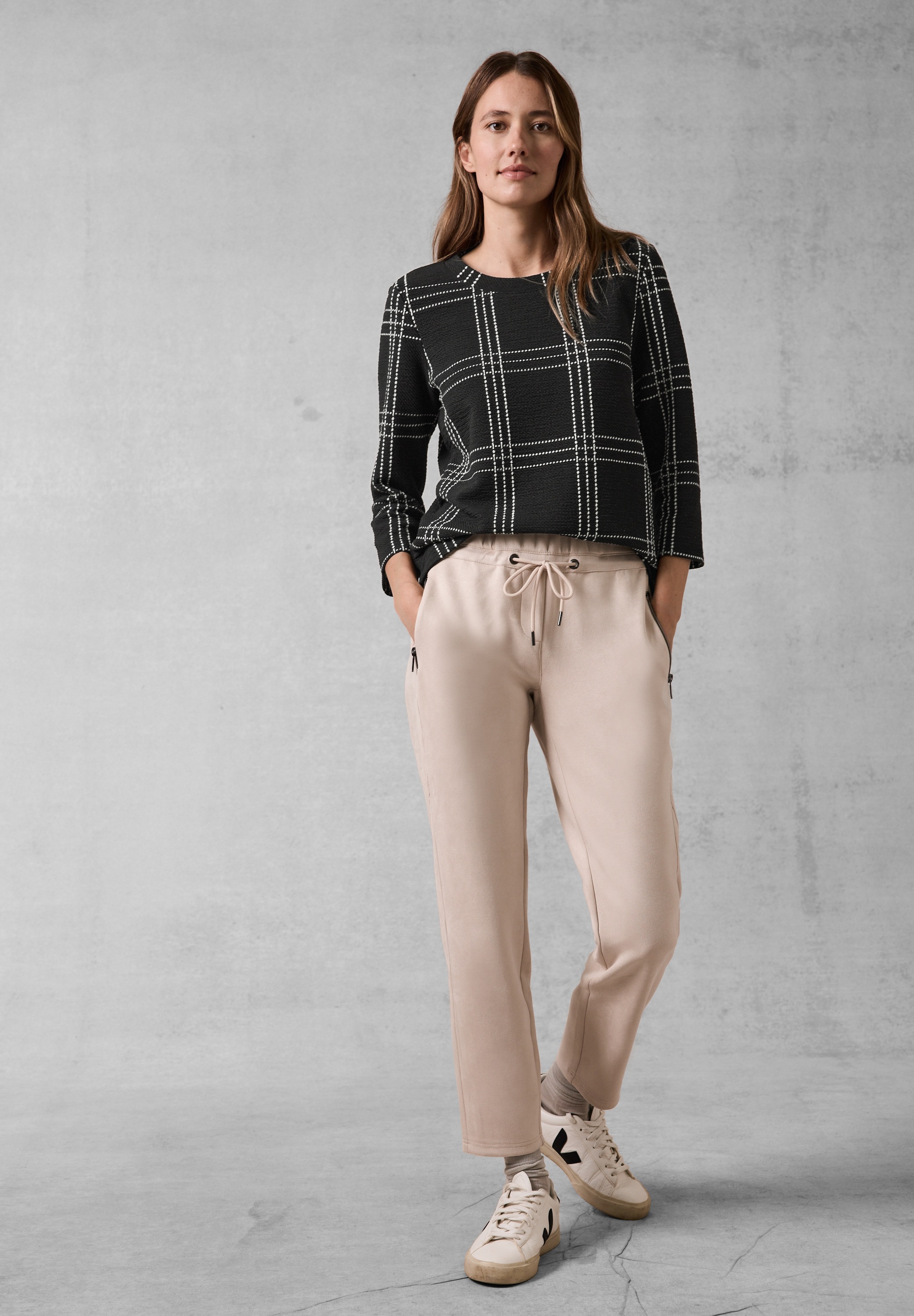 Cecil 3/4-Arm-Shirt, aus softem Materialmix