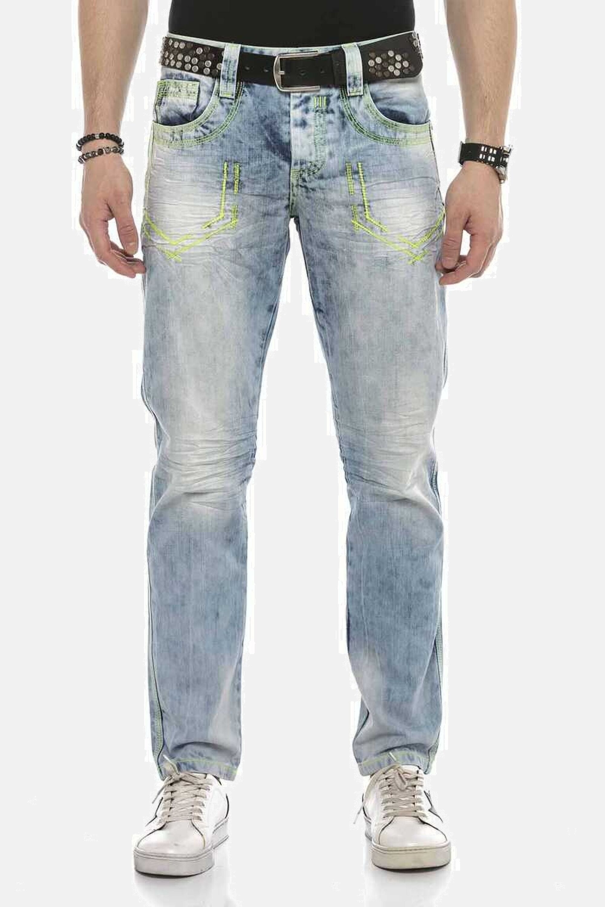 Cipo & Baxx Regular-fit-Jeans "DENIM", bequeme Jeans mit heller Waschung, CD596