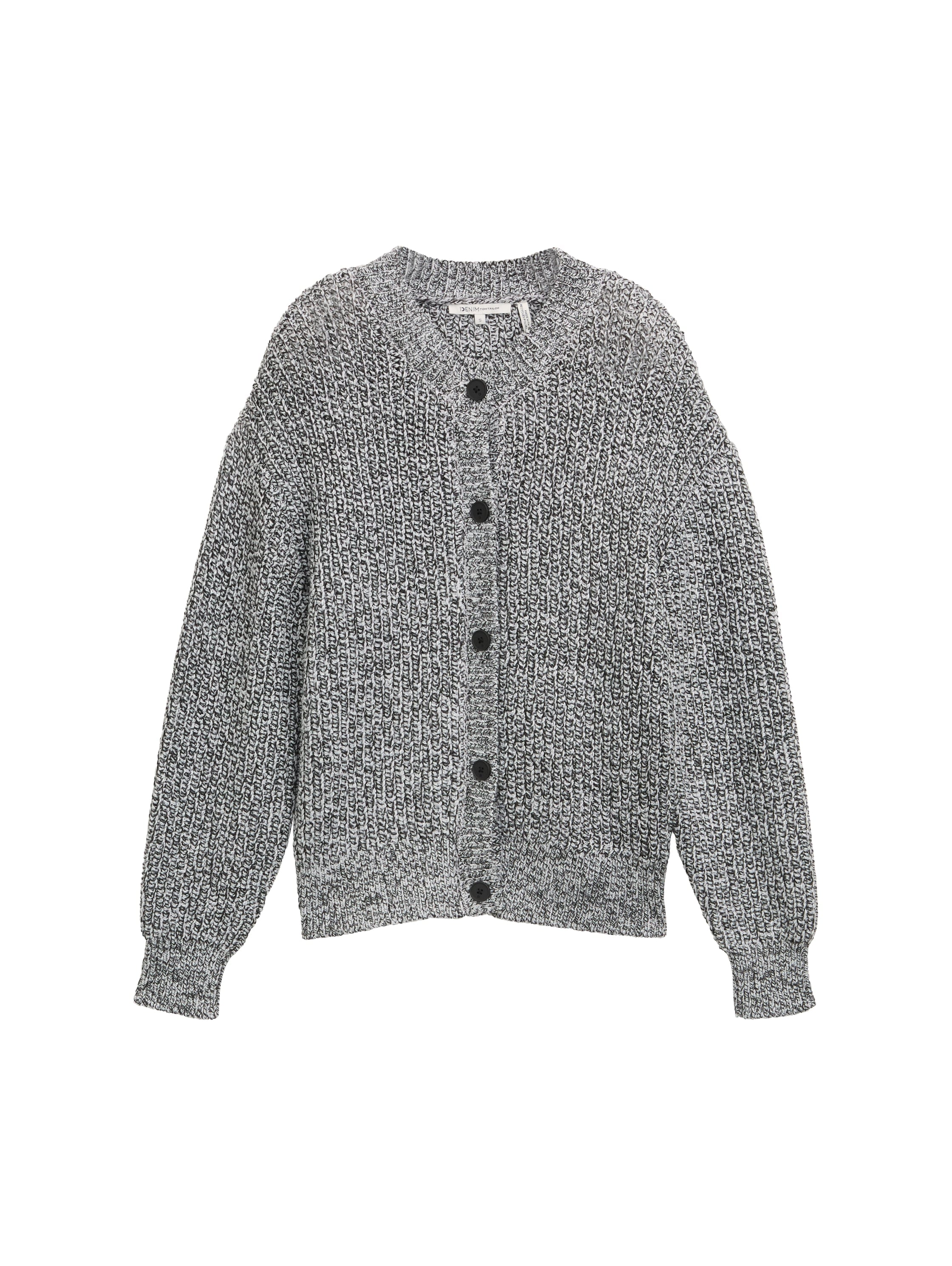 TOM TAILOR Denim Strickjacke, meliert, mit Knopfleiste