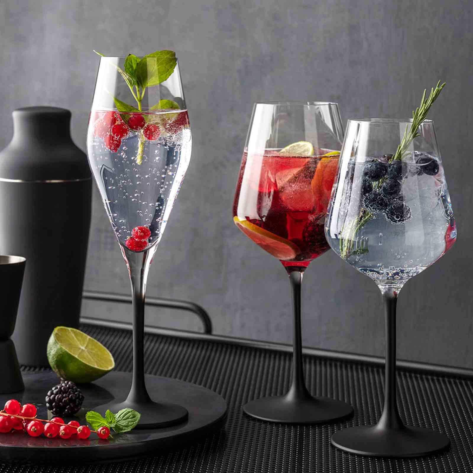 Villeroy & Boch Rotweinglas »Rotweingläser Manufacture Rock 470 ml 4er Set schwarz-transparent«