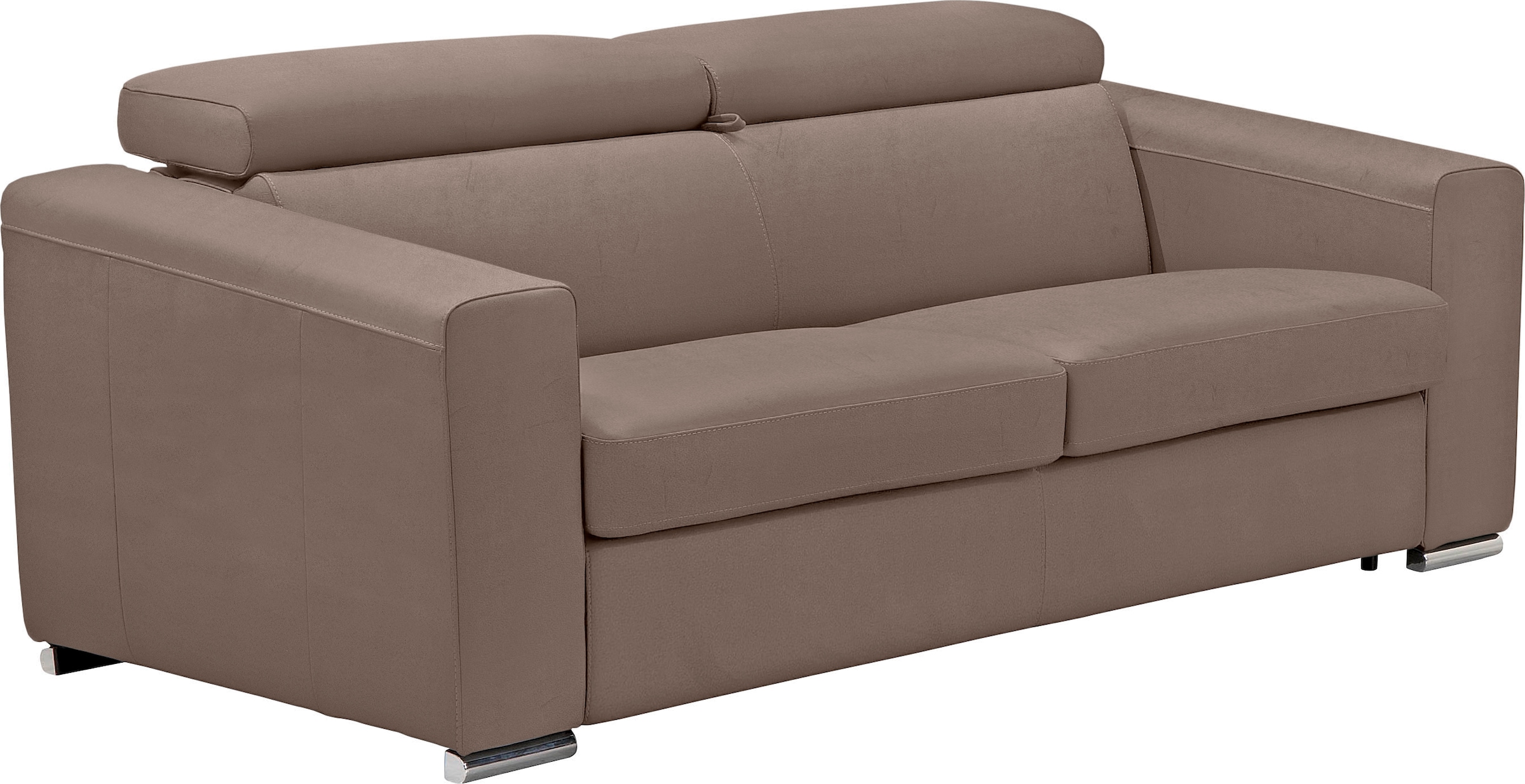 Egoitaliano Schlafsofa »Cabiria, Design und super Sitz- und Liegekomfort«, Sofa inkl. Schlaffunktion, Kopfteile verstellbar, mit Metallfüßen