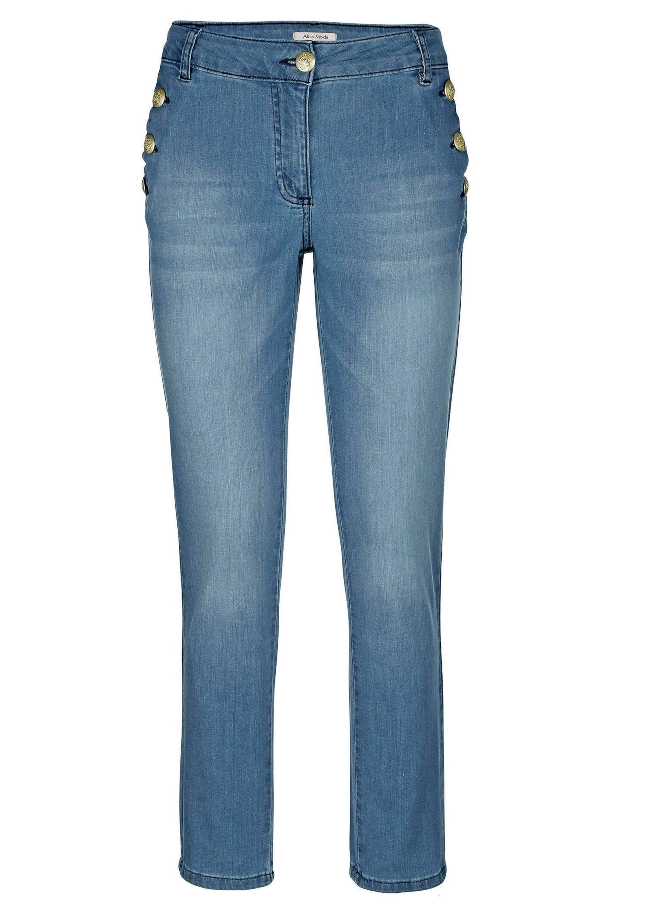 Alba Moda Regular-fit-Jeans "Jeans Jeans mit Goldknopf"