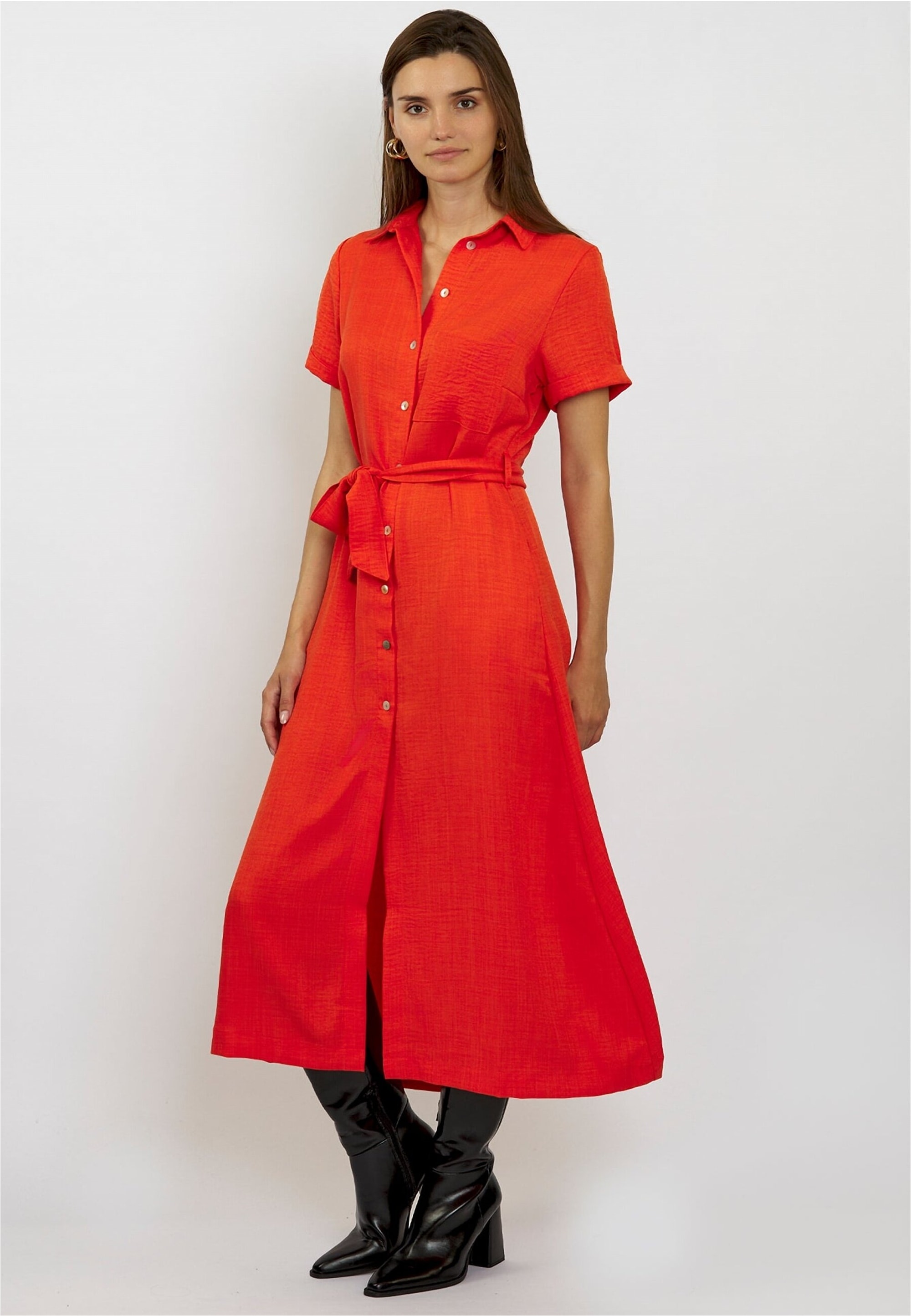 freshlions Jerseykleid »Long Button up«, mit langem Schnitt