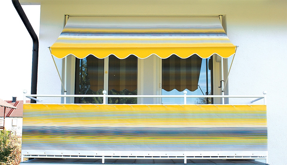 Angerer Freizeitmöbel Klemmmarkise, gelb-grau, Ausfall: 150 cm, versch. Breiten