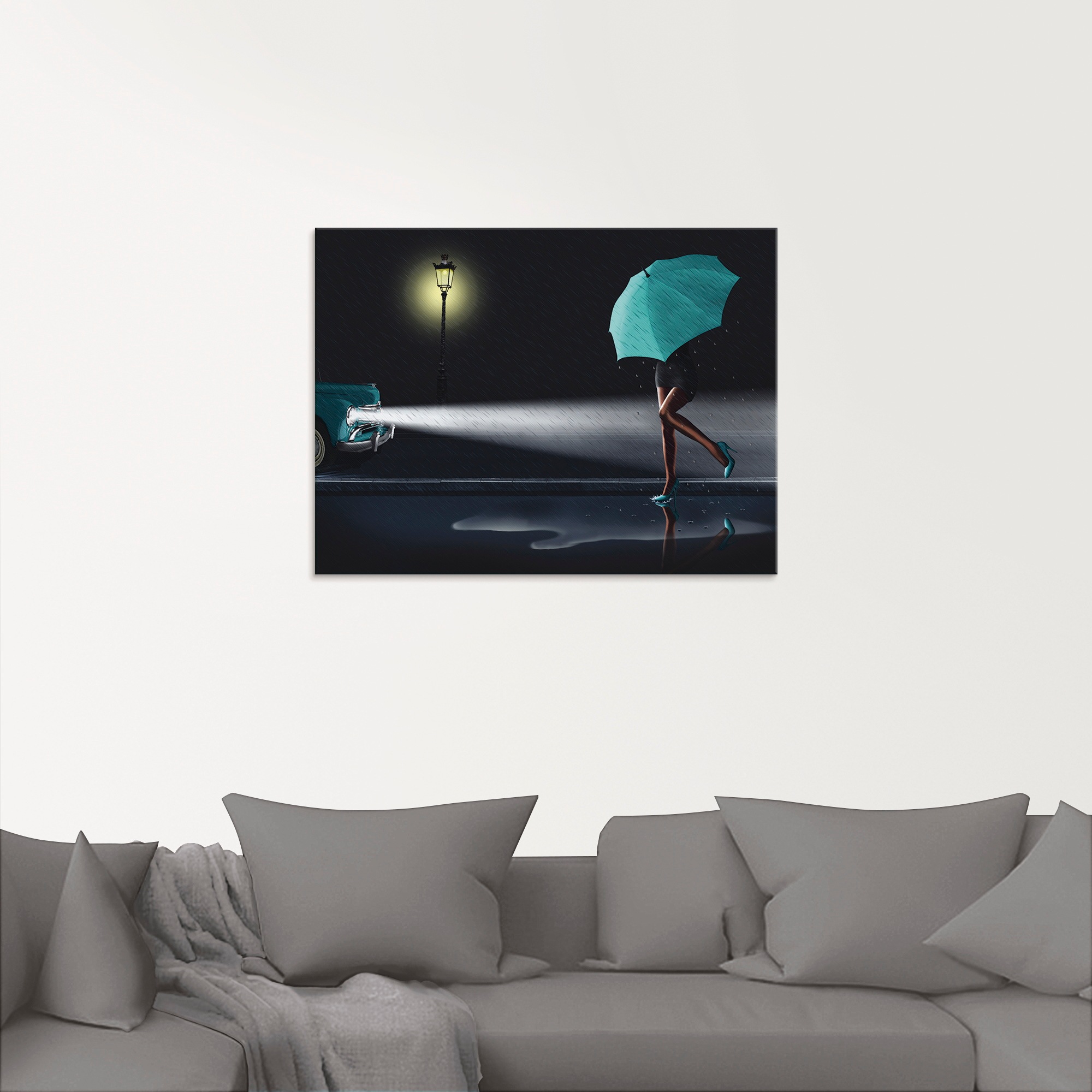 Artland Glasbild "Verregneter Tag 2" Frau 1 Stk. tlg. in verschiedenen Größ günstig online kaufen