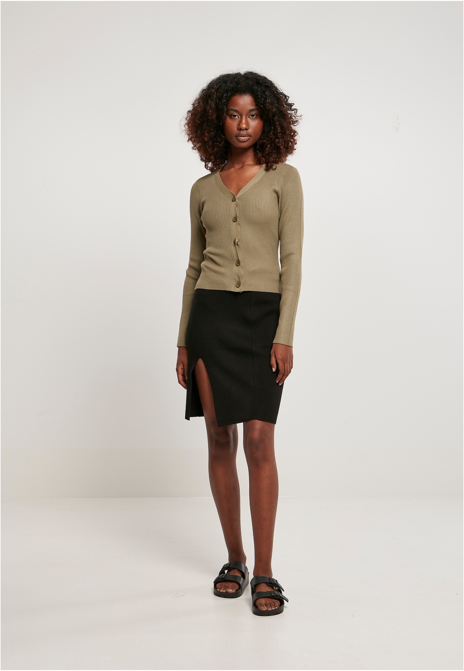 URBAN CLASSICS Cardigan »Damen Ladies Short Rib Knit Cardigan«, (1 tlg.)  online bestellen | BAUR