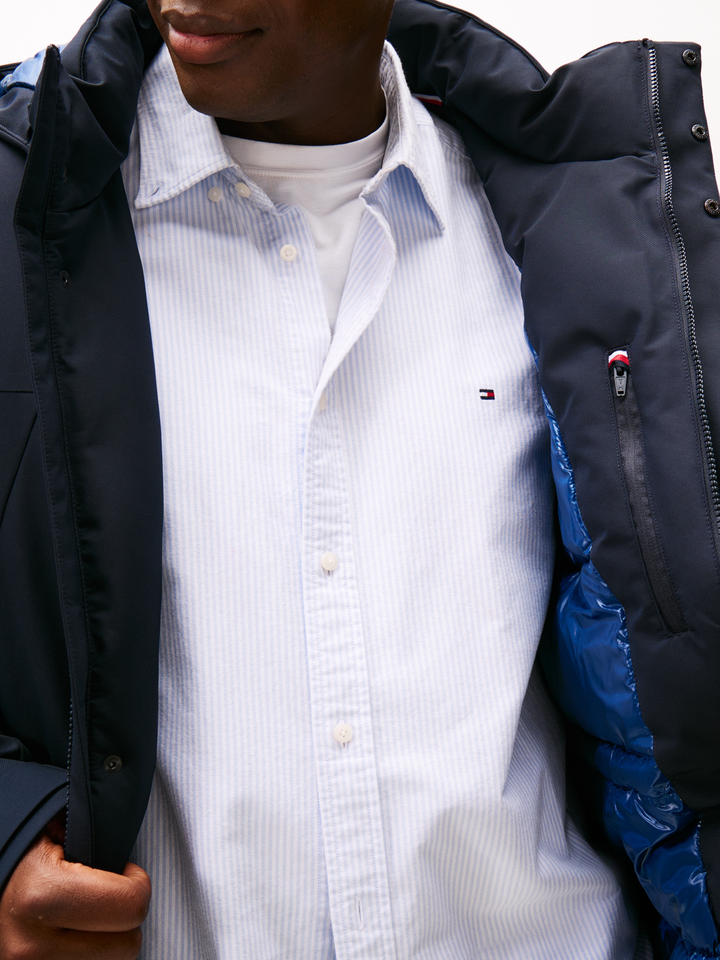 Tommy Hilfiger Big & Tall Funktionsmantel »HOODED PARKA«, Große Größen Tech Winterparka Jacke Wasserabweisend abnehmbare Kapuze
