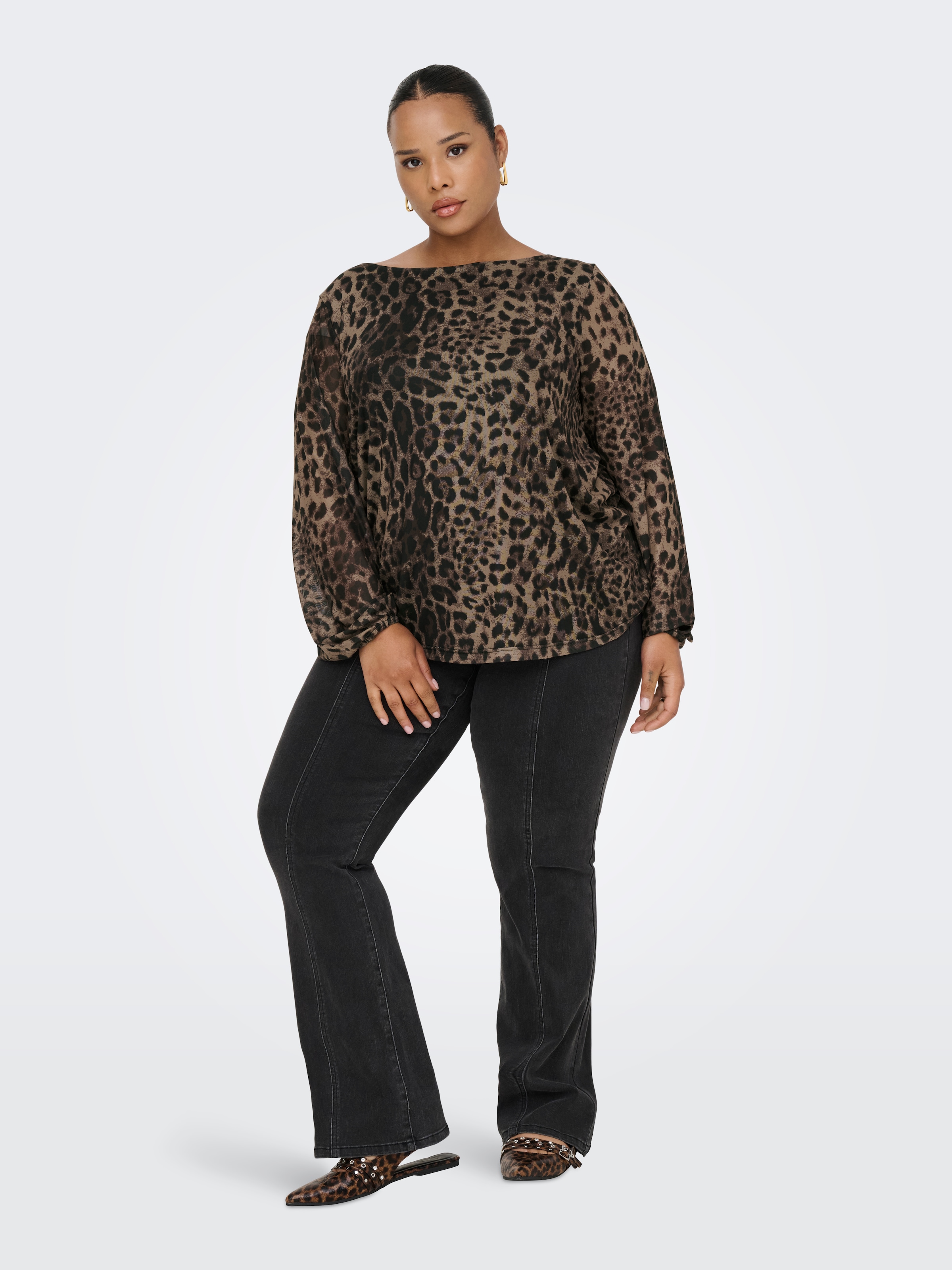ONLY CARMAKOMA Langarmshirt »CARFOREST LIFE L/S BOATNECK TOP JRS«