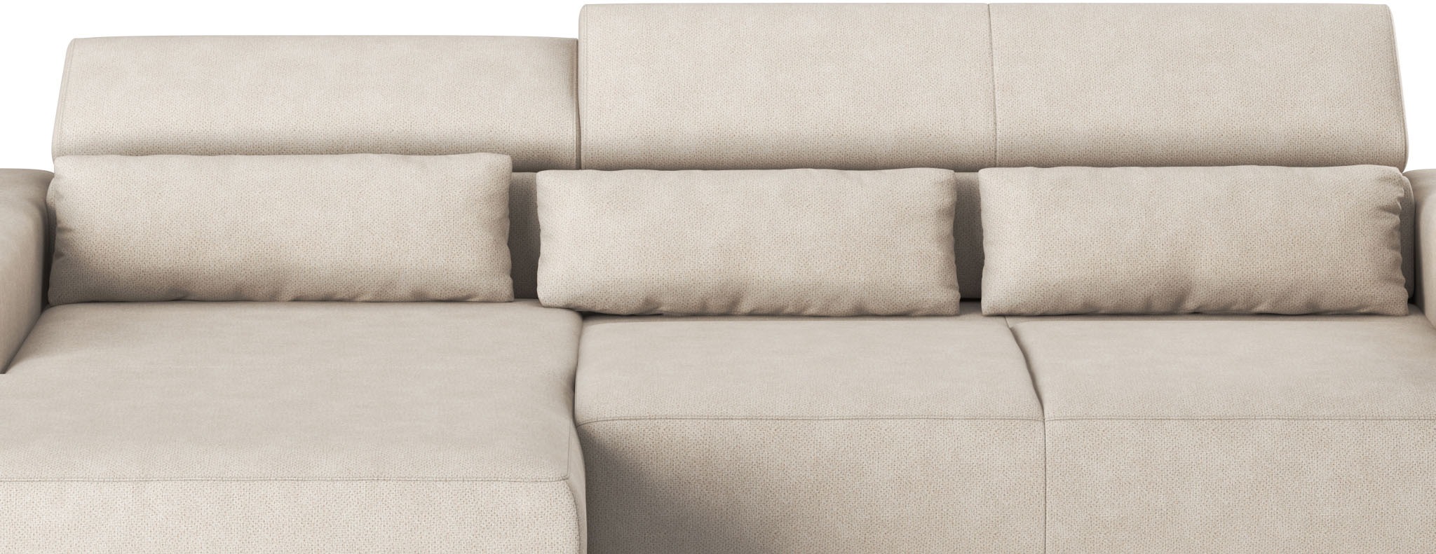 COTTA Ecksofa »Side L-Form, mit Kopfteilverstellung & 3 Nierenkissen«, optional motorische Sitztiefenverstellung