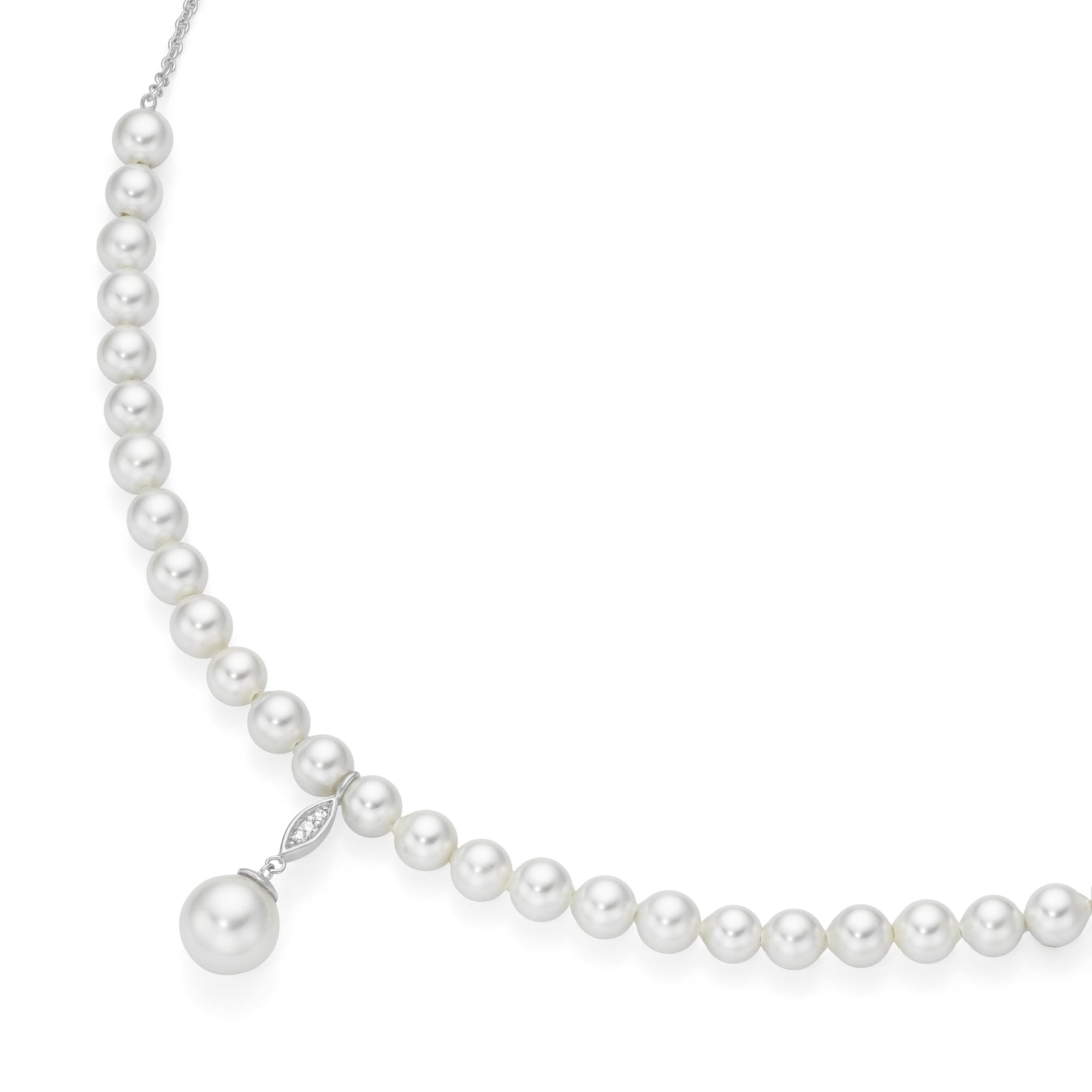 GIORGIO MARTELLO MILANO Perlenkette »mit Muschelkernperlen, Perl-Behang mit Zirkonia, Silber 925«