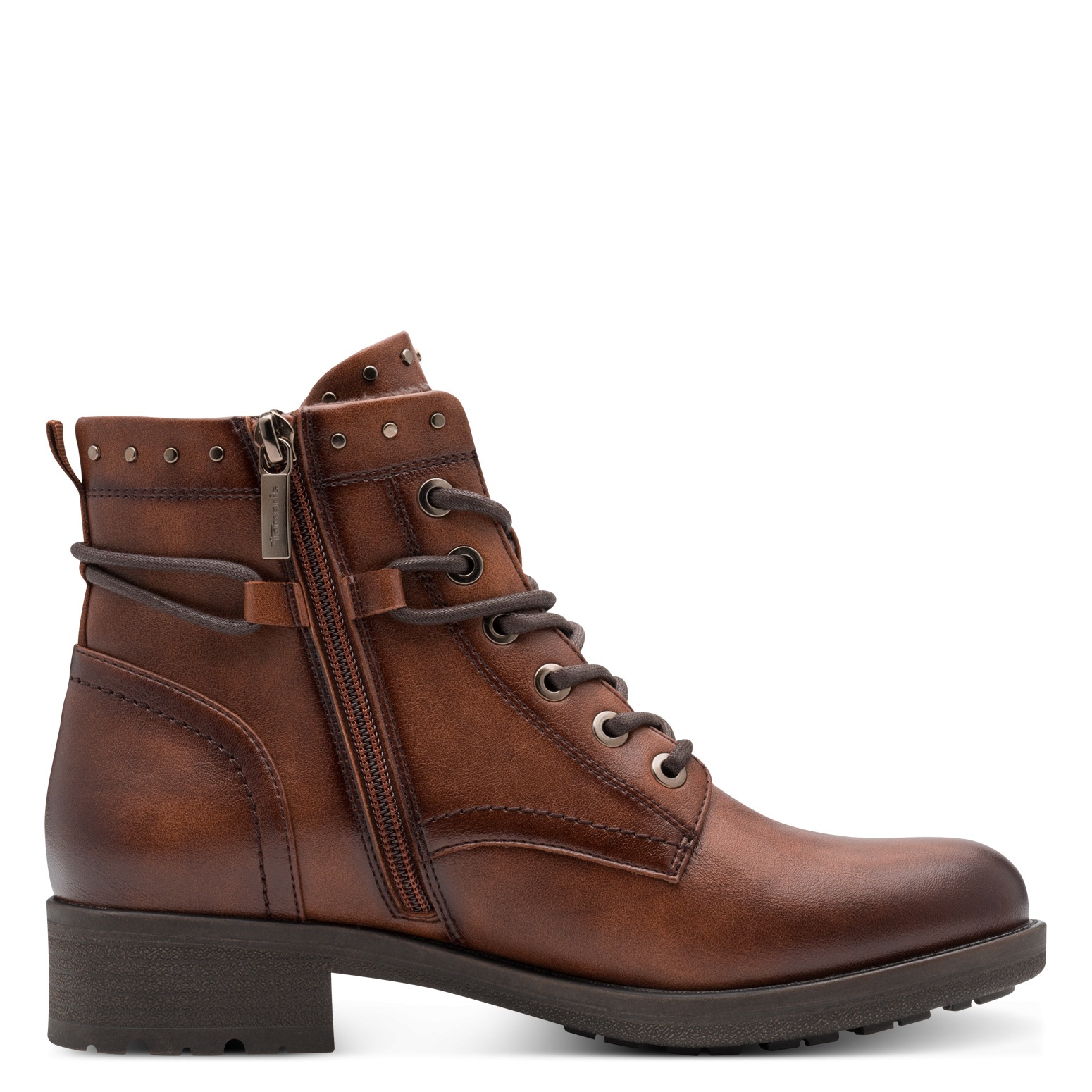 Thumbnail - Tamaris Schnürstiefelette, Blockabsatz, Schnürboots mit Nieten am Schaftrand besetzt