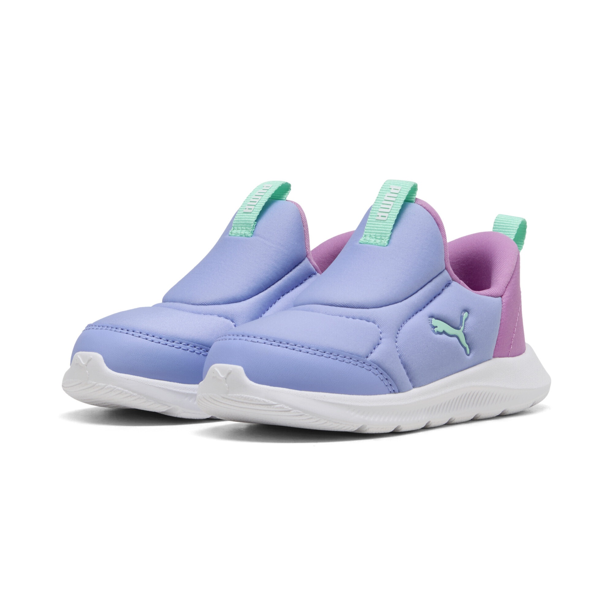 Sneaker PUMA "Fun Racer 2 SLIPTECH™ Schuhe Kinder", Kinder, Gr. 27, intense lavender mint jelly mauve pop lila grün pink, Obermaterial: Textil, Synthetik; Futter: Textil; Innensohle: Textil; Laufsohle: Synthetik, Schuhe Sneaker