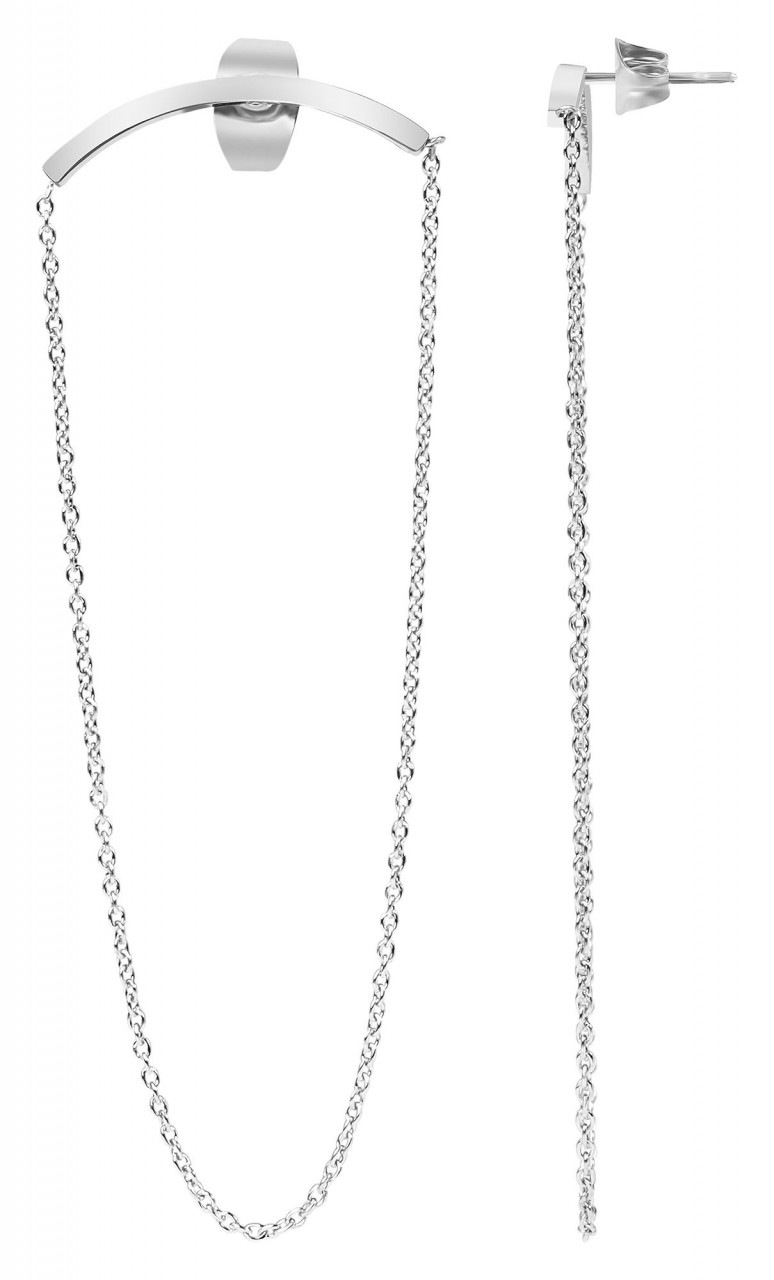 Paar Ohrhänger ADELIA´S "Damen Ohrstecker aus poliertem Edelstahl", silber, Ohrringe, Damen, Damen, Edelstahl
