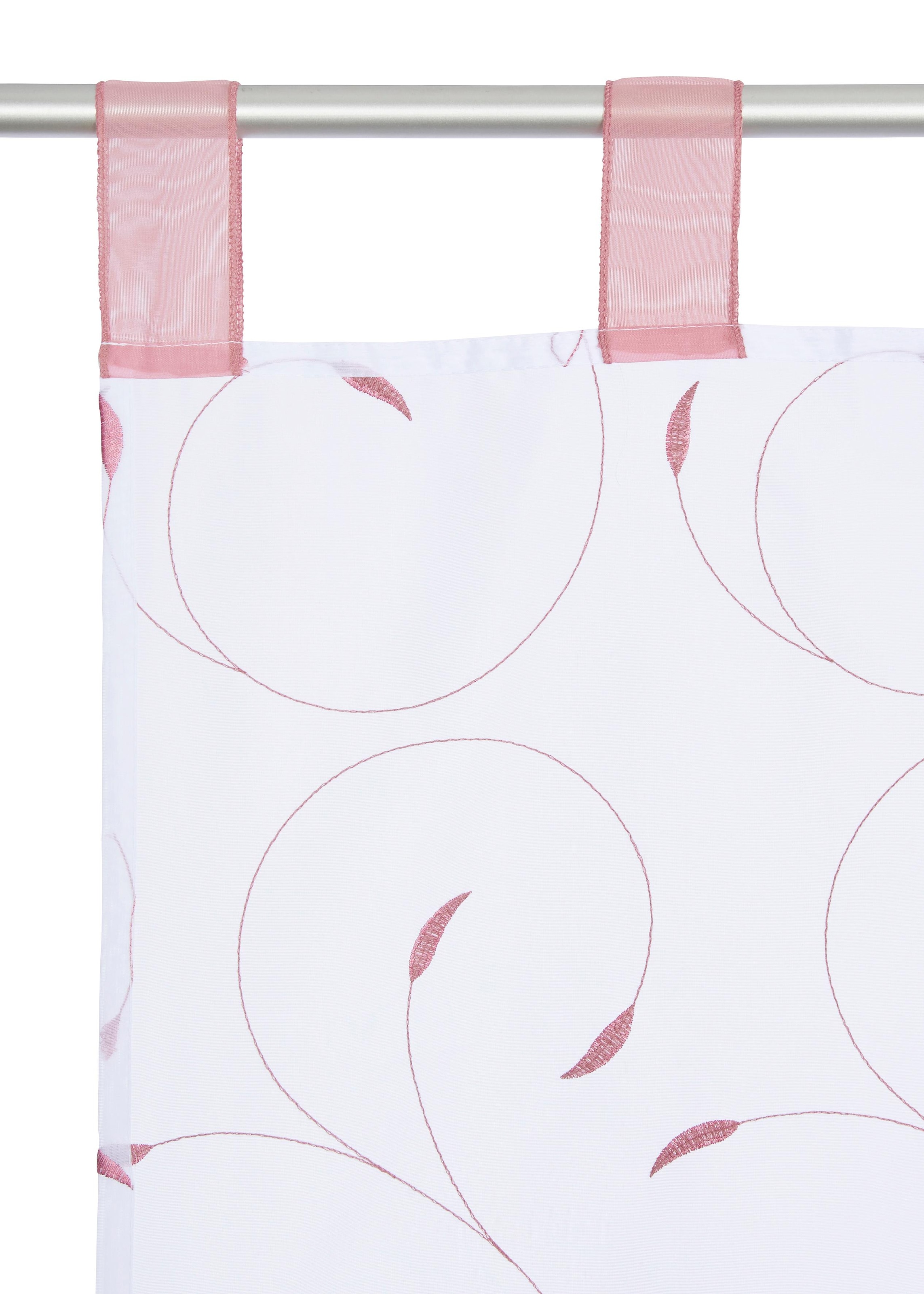 Schlaufen, mit »Clara«, home Polyester, | my Bändchenrollo Schlaufen, transparent, BAUR Stickerei