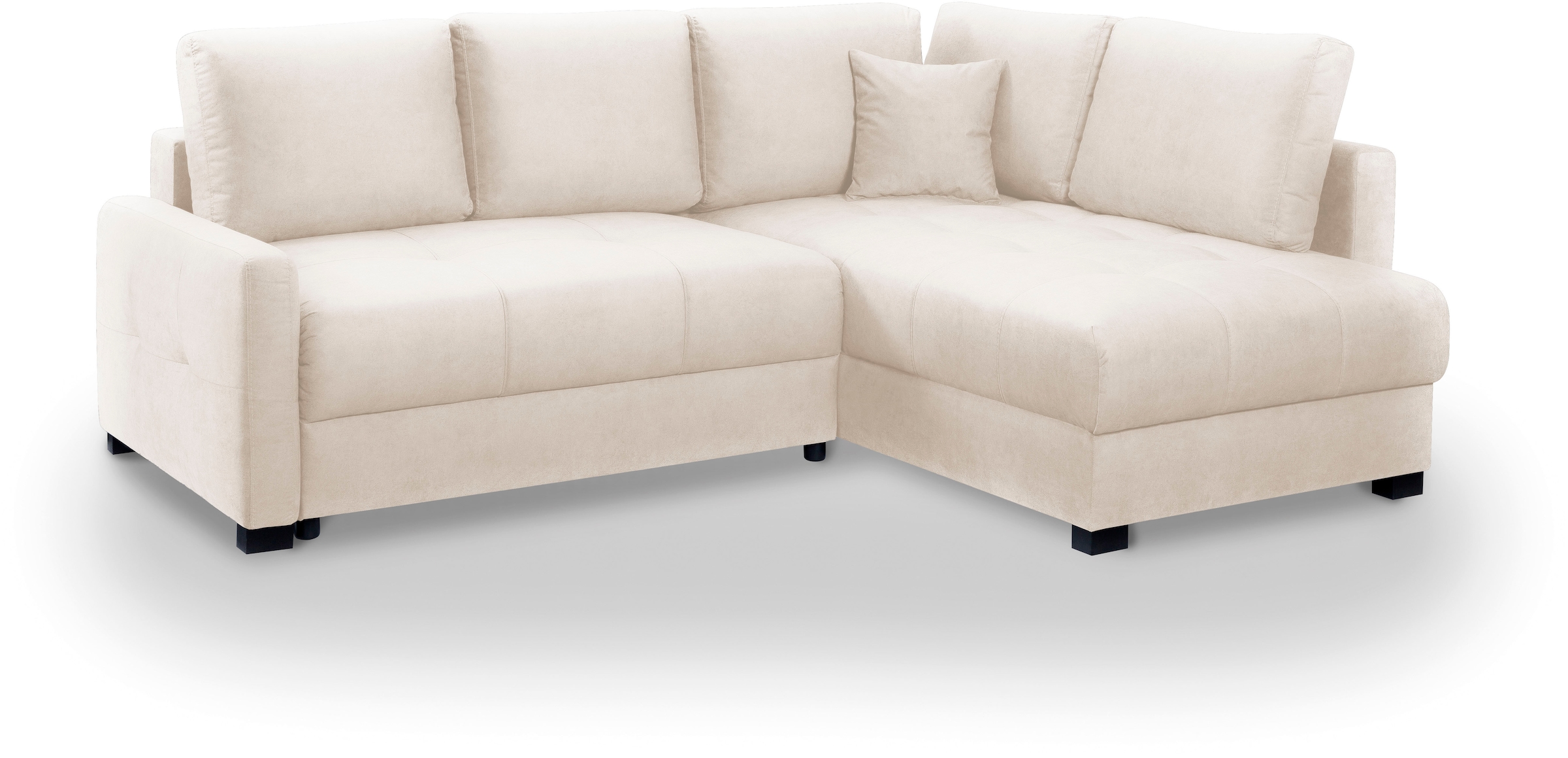 exxpo - sofa fashion Ecksofa »Chester, Boxspring Federkern-Polsterung für bequemeren Sitzkomfort«, L-Form, schmale Armlehnen, Bettfunktion u. Bettkasten