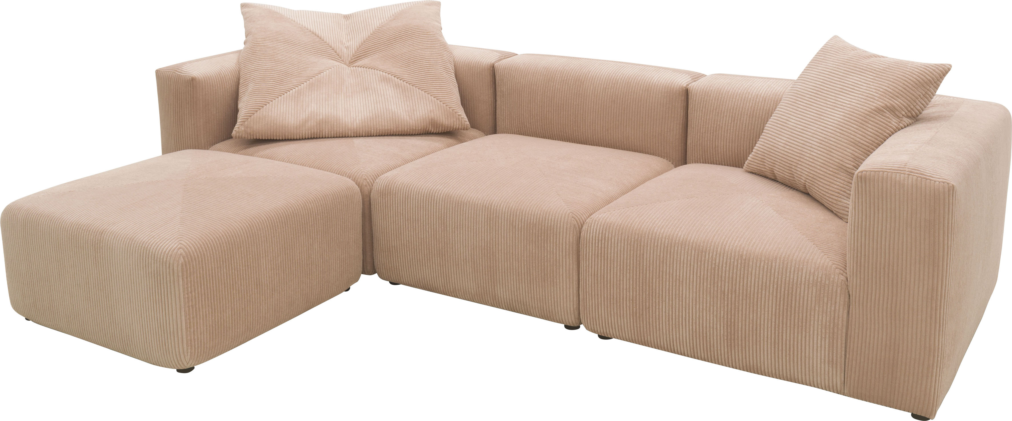 Thumbnail - Home affaire Ecksofa "Gerrid L-Form" Cord-Bezug, Modulsofa, bestehend aus Eck- und Mittelelement + Hocker