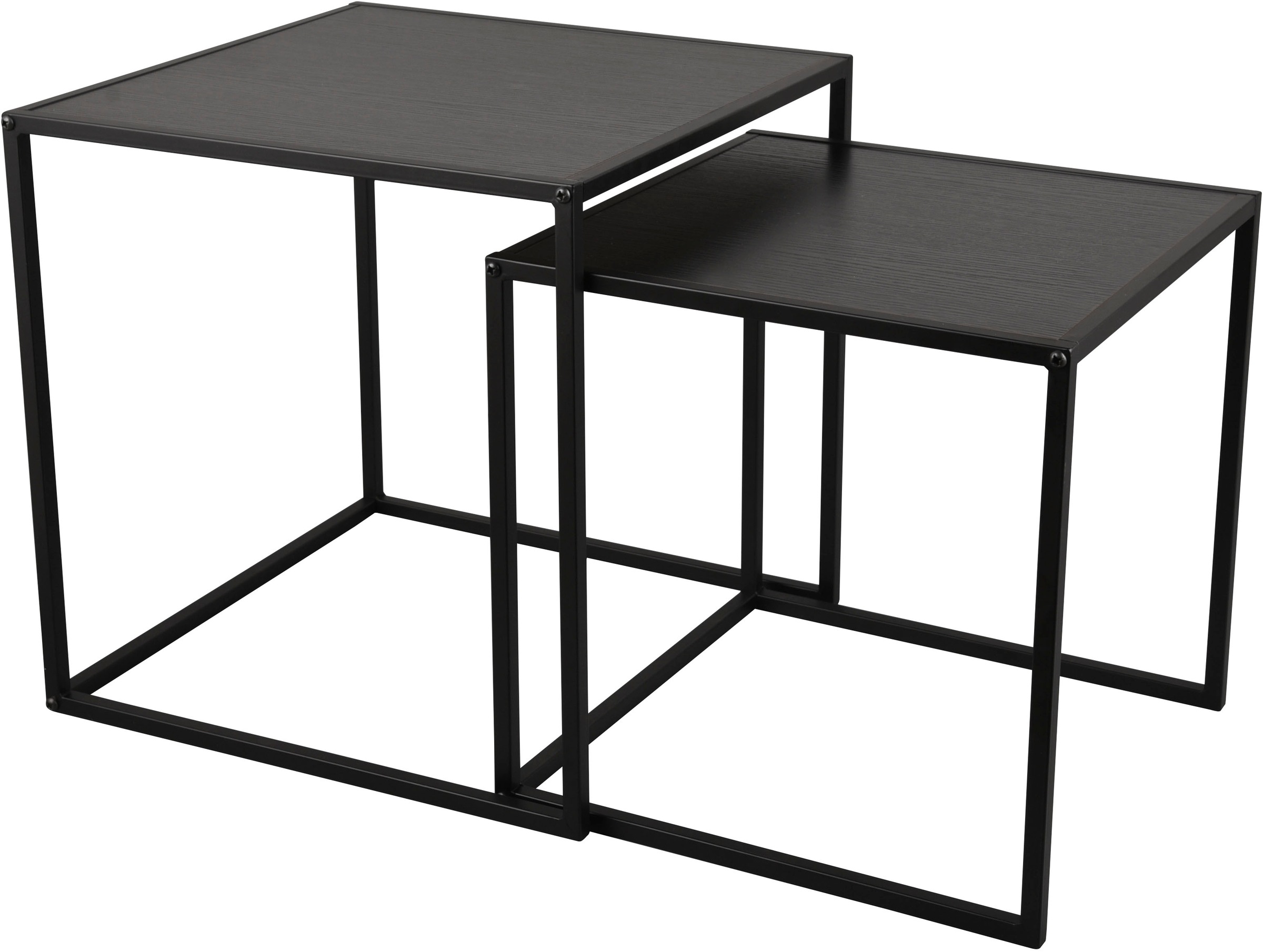 MIRRORS AND MORE Beistelltisch »Judy«, (Set, 2 St.), schwarzes Metallgestell