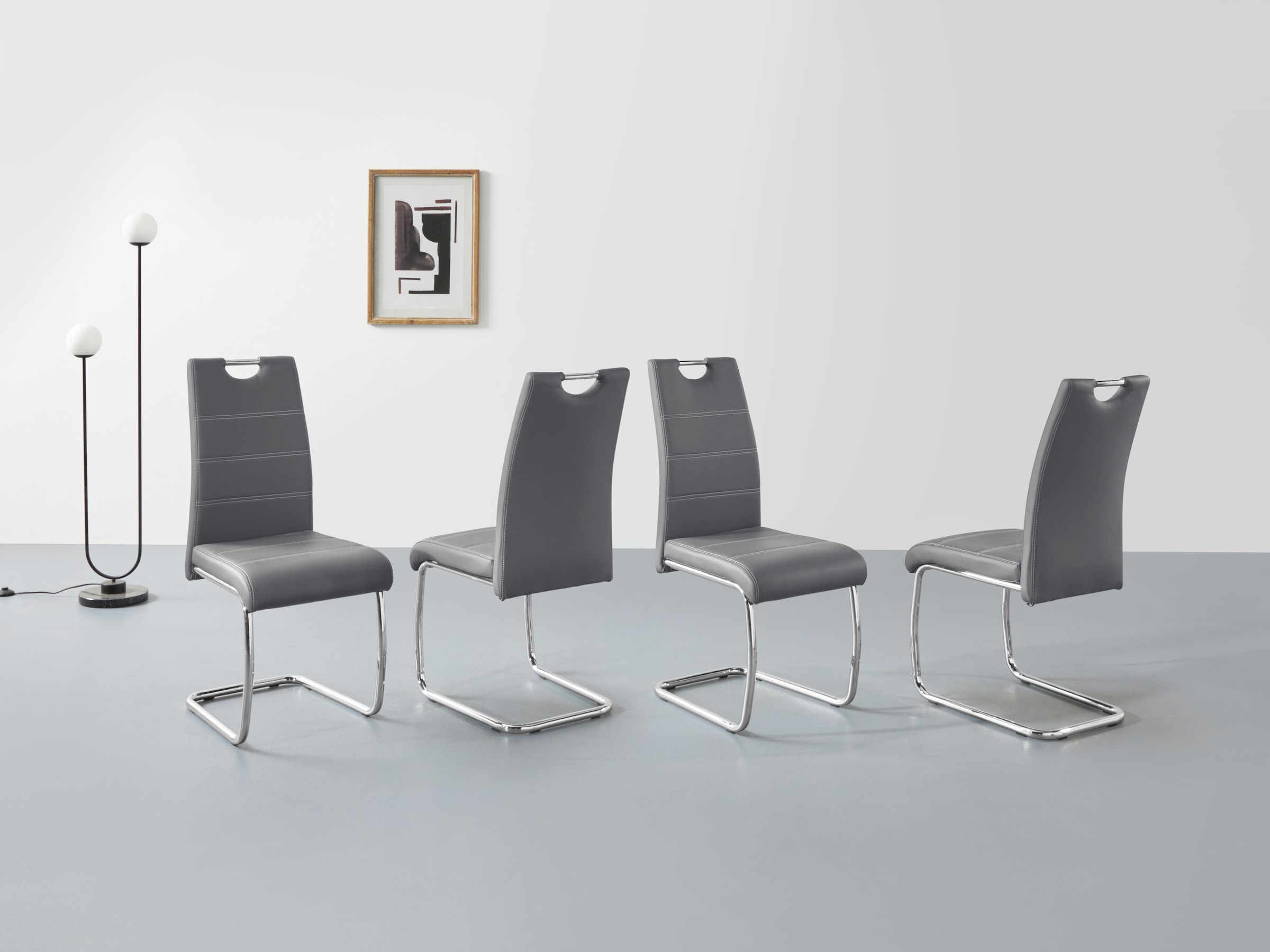 HELA Freischwinger "Flora, Esszimmerstühle", (Set), 4 St., Kunstleder, Schw günstig online kaufen